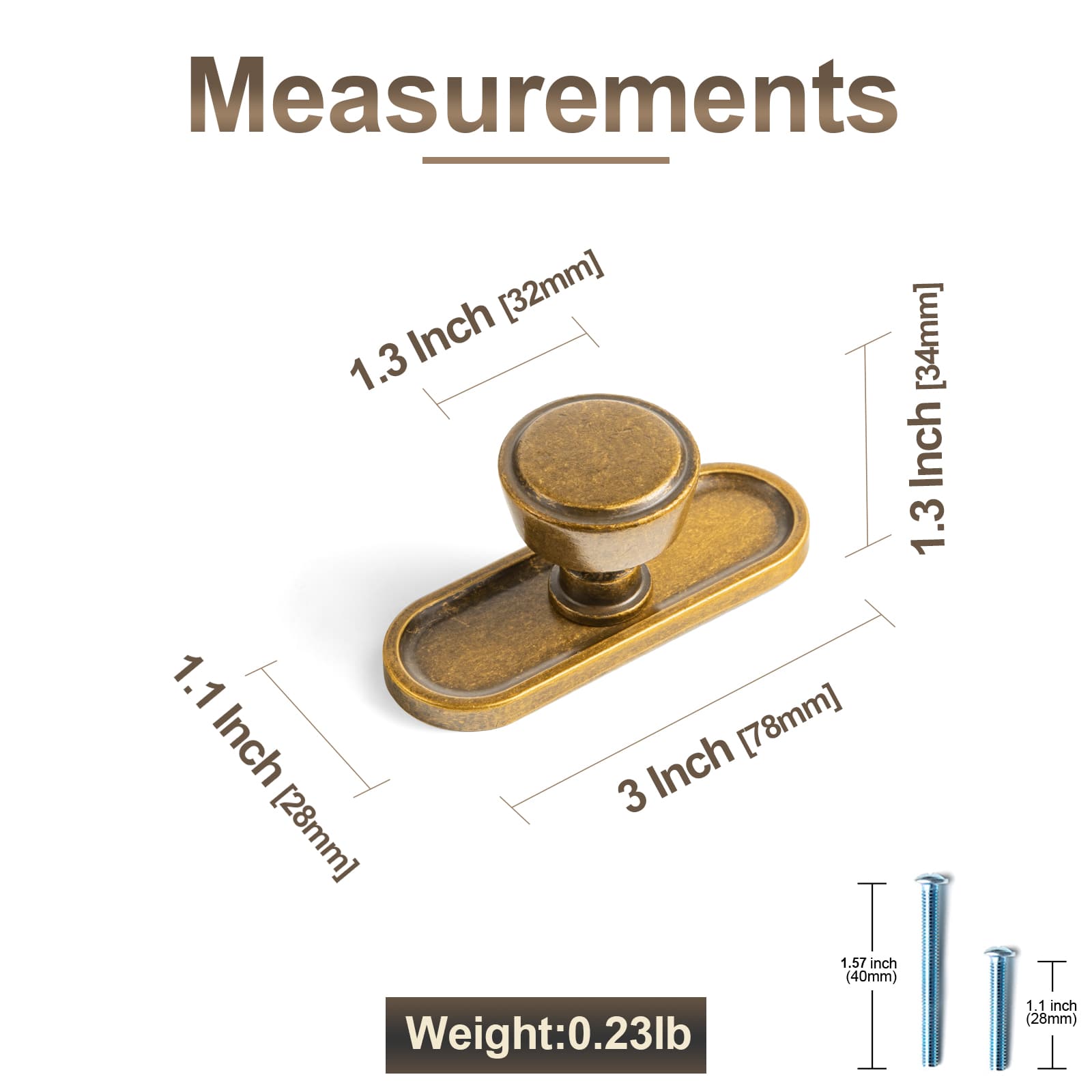 Goo-Ki Retro Drawer Knobs for Dresser Cupboard Solid Zinc Alloy Single Hole Cabinet Hardware