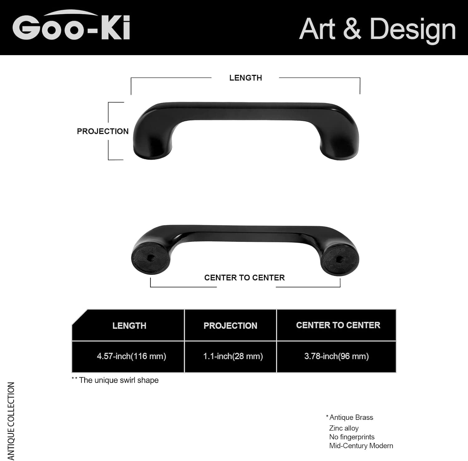 Goo-Ki Retro Drawer Pulls Vintage Hardware Mid-Century Dresser Bar Pulls