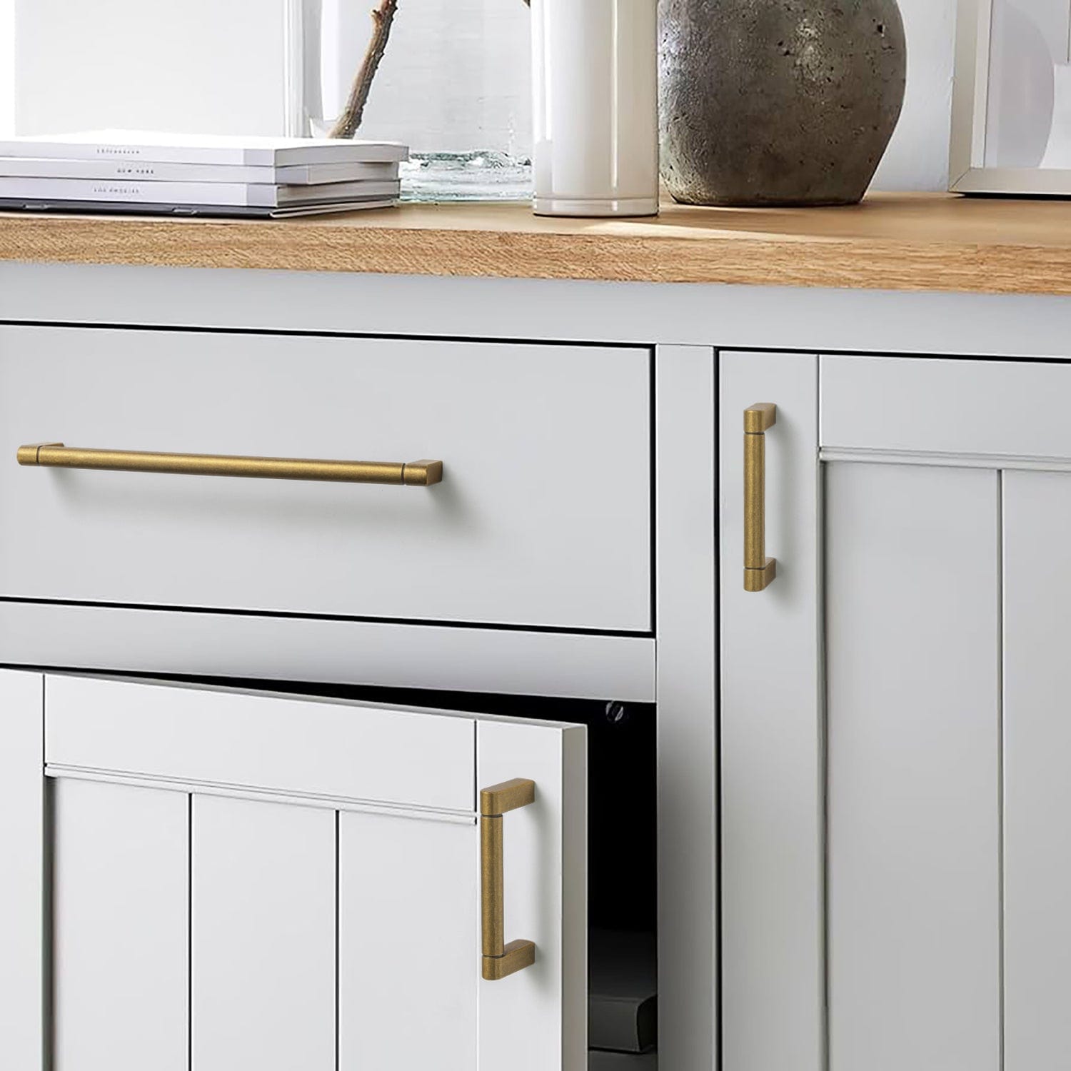 Goo-Ki Retro Vintage Bronze Cabinet Pull Dresser Handles for Cupboard