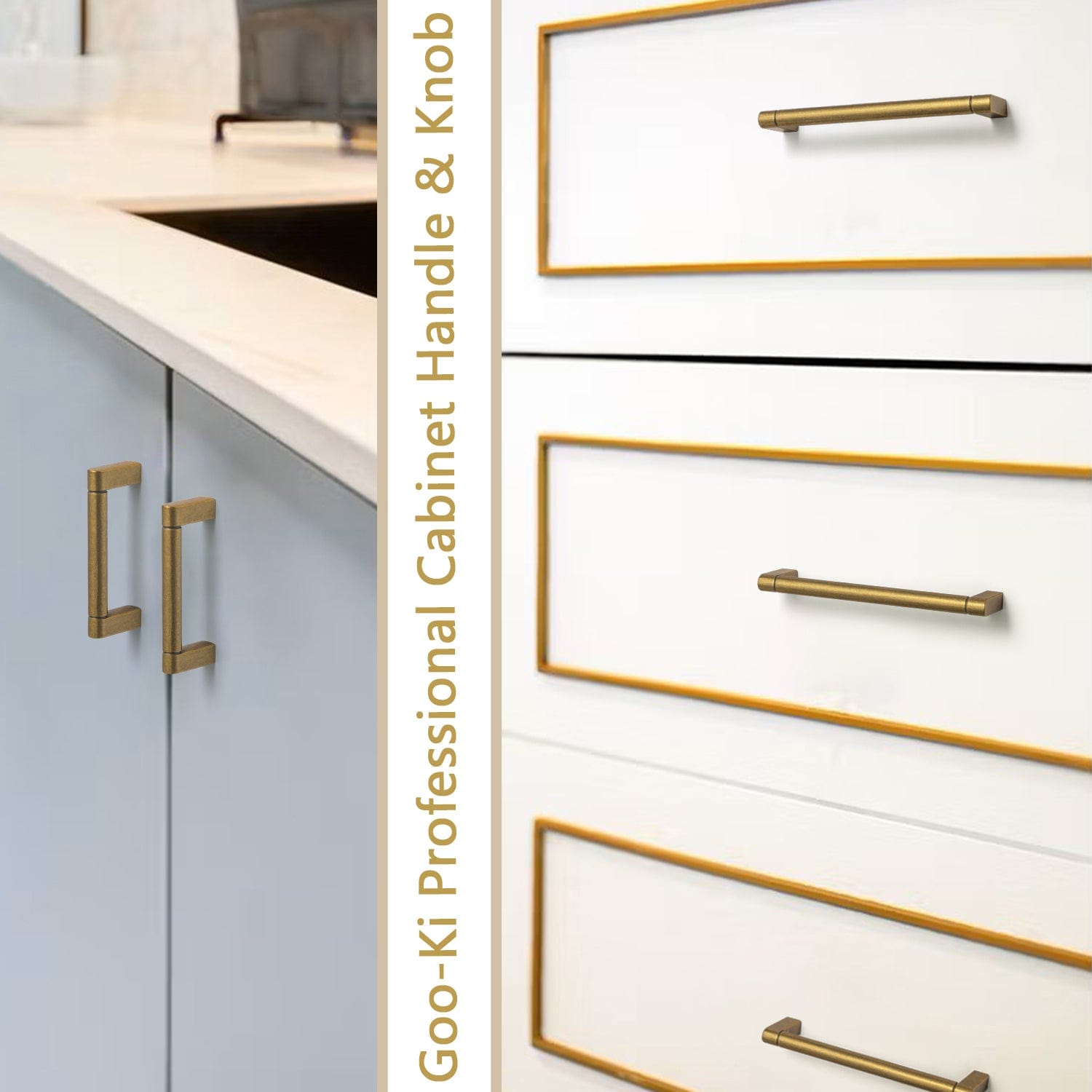 Goo-Ki Retro Vintage Bronze Cabinet Pull Dresser Handles for Cupboard