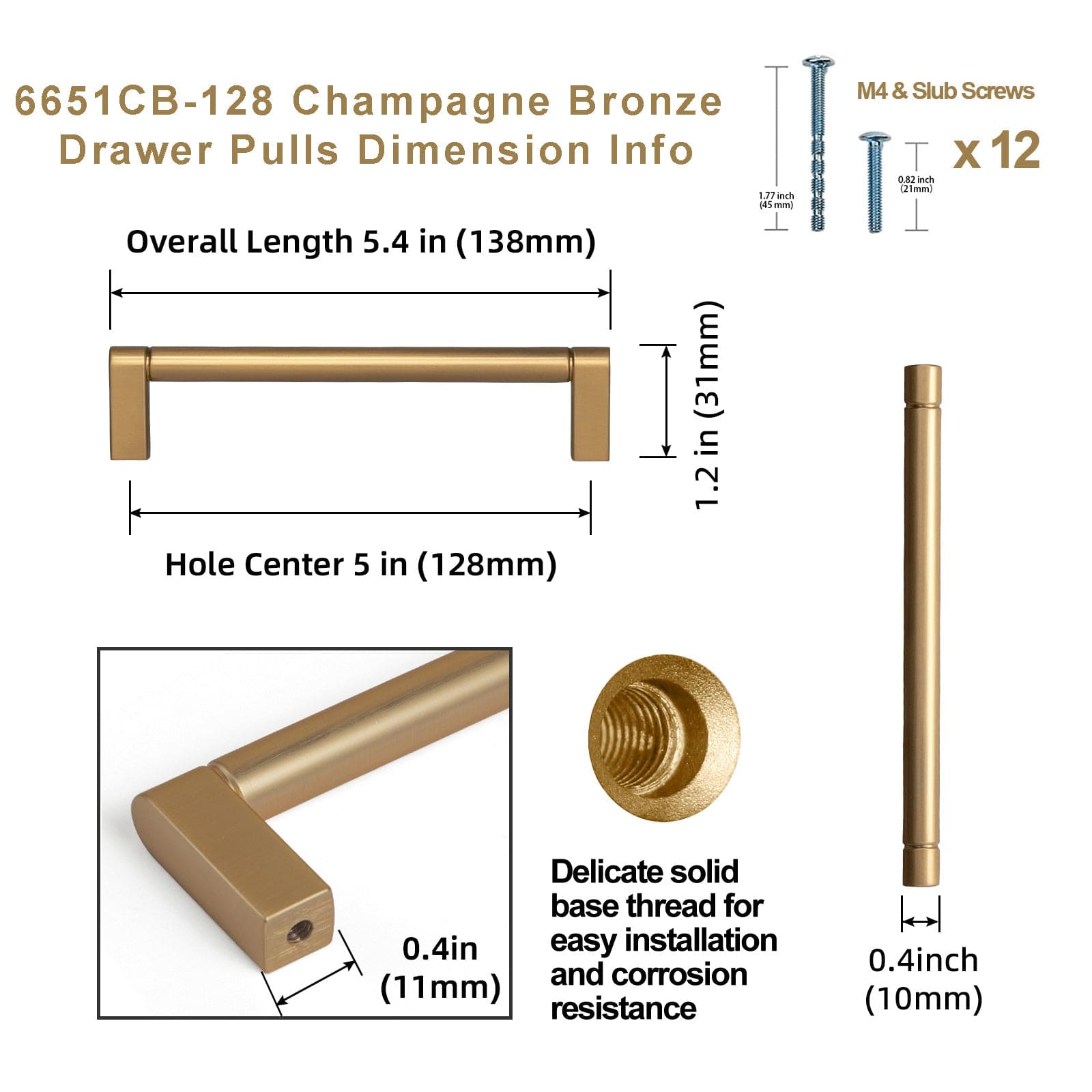 Goo-Ki Retro Vintage Bronze Cabinet Pull Dresser Handles for Cupboard