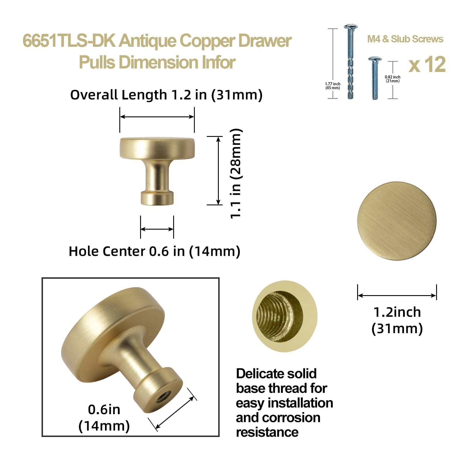 Goo-Ki Retro Vintage Bronze Cabinet Pull Dresser Handles for Cupboard