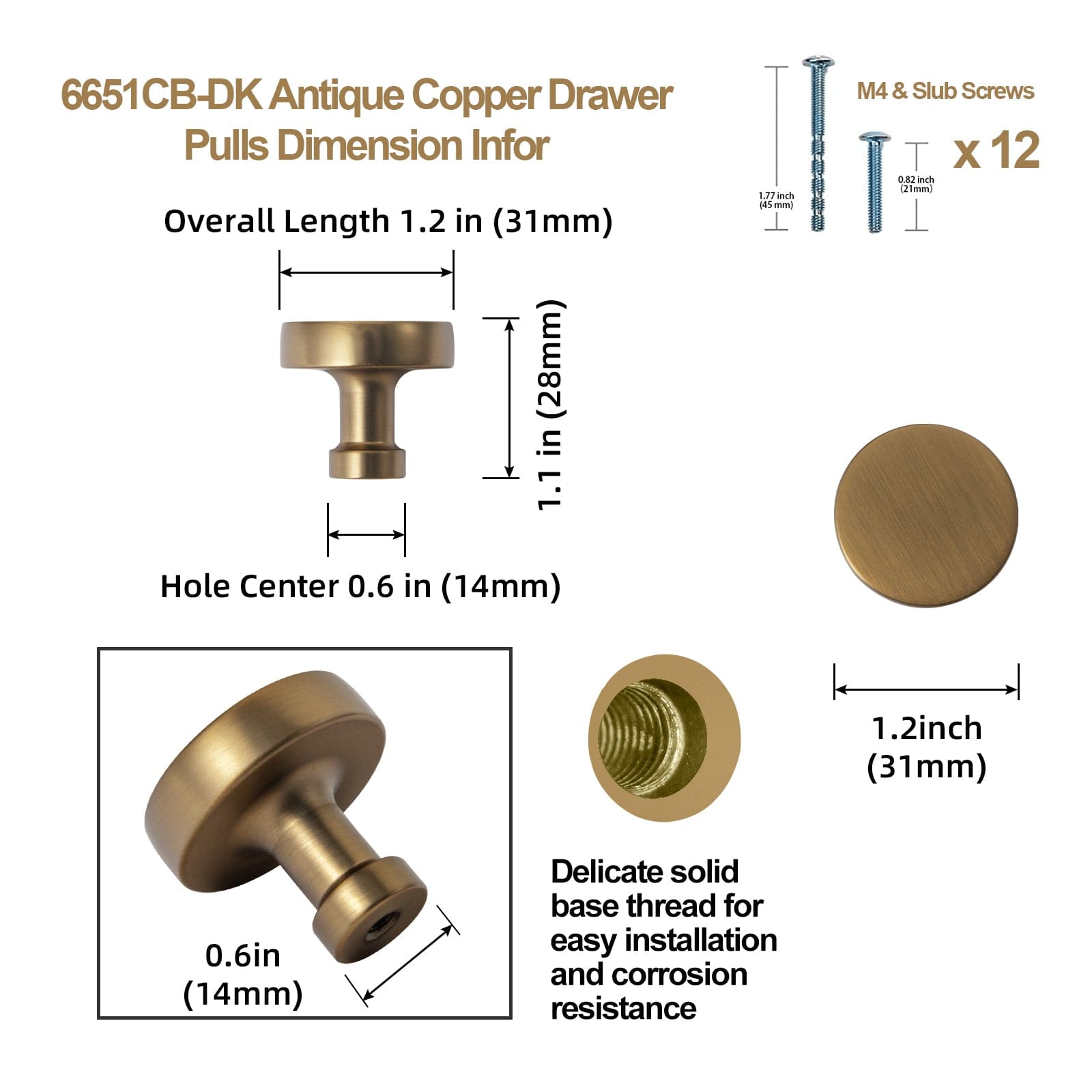 Goo-Ki Retro Vintage Bronze Cabinet Pull Dresser Handles for Cupboard