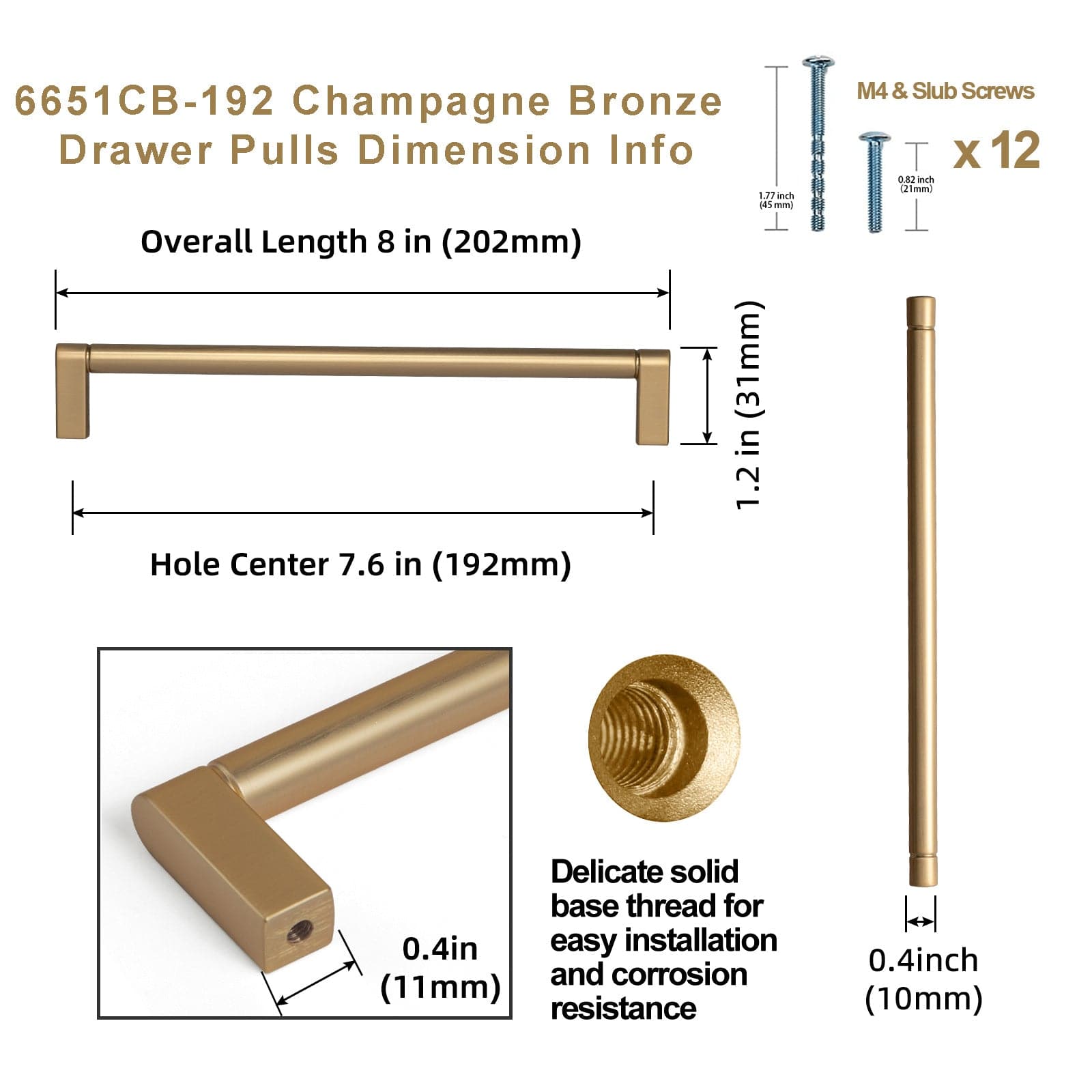 Goo-Ki Retro Vintage Bronze Cabinet Pull Dresser Handles for Cupboard