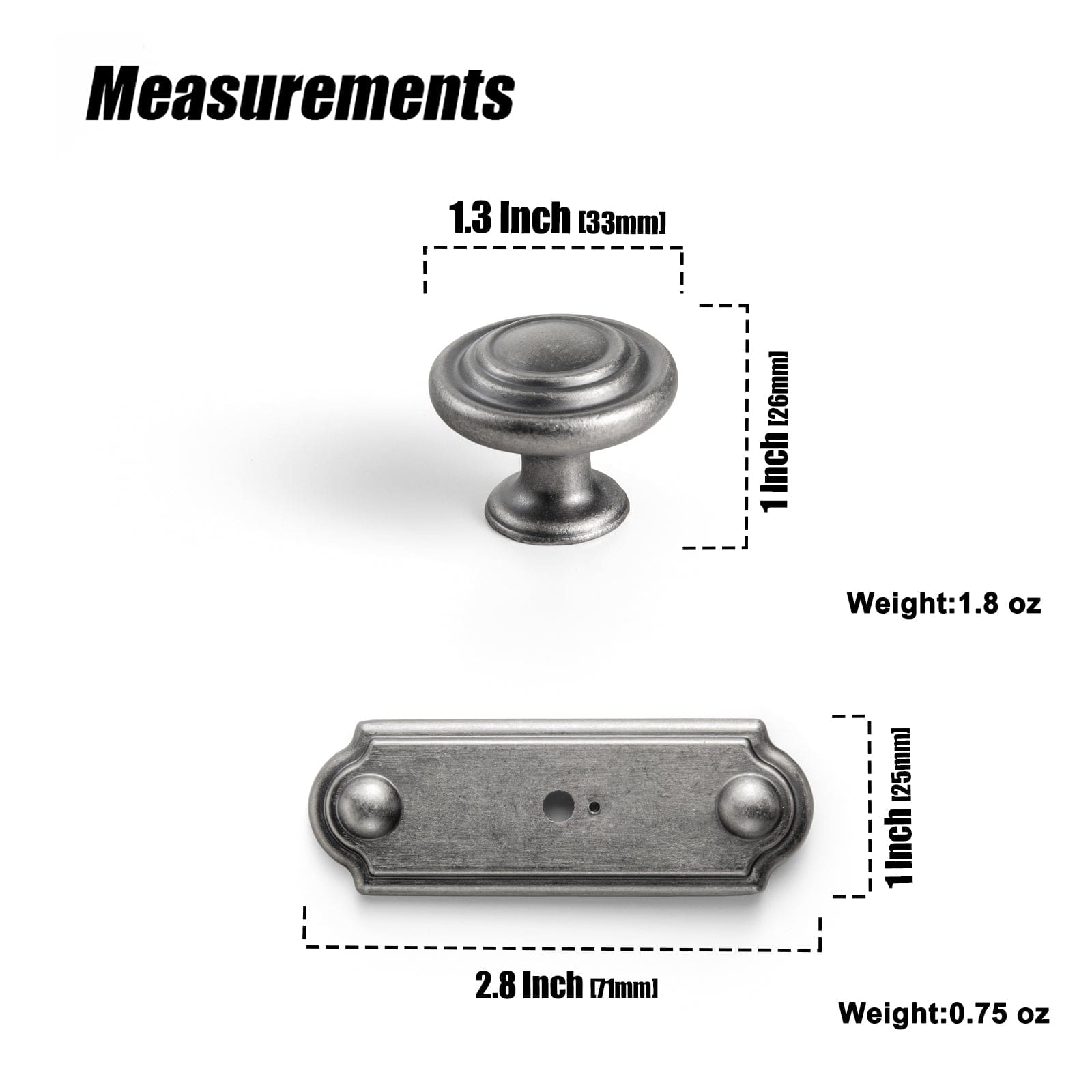 Goo-Ki Retro Zinc Alloy Cabinet Knobs with Spacer Single Hole Affordable Luxury Cabinet Hardware