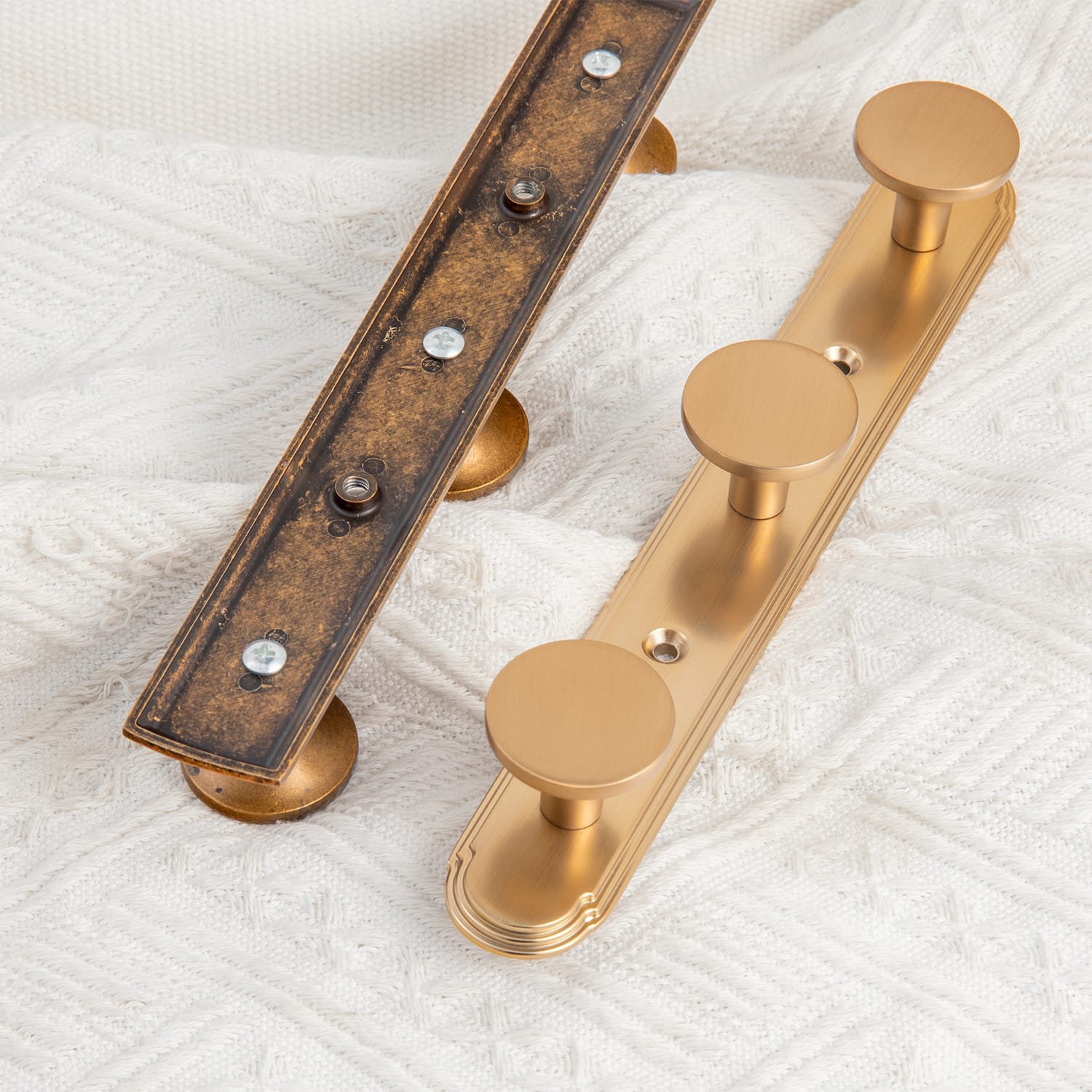 Goo-Ki Retro Zinc Alloy Multi-Hook Coat Rail, Heavy-Duty Round Knob Wall Hanger for Clothes, Hats, Towels, Ideal for Hallway & Closet