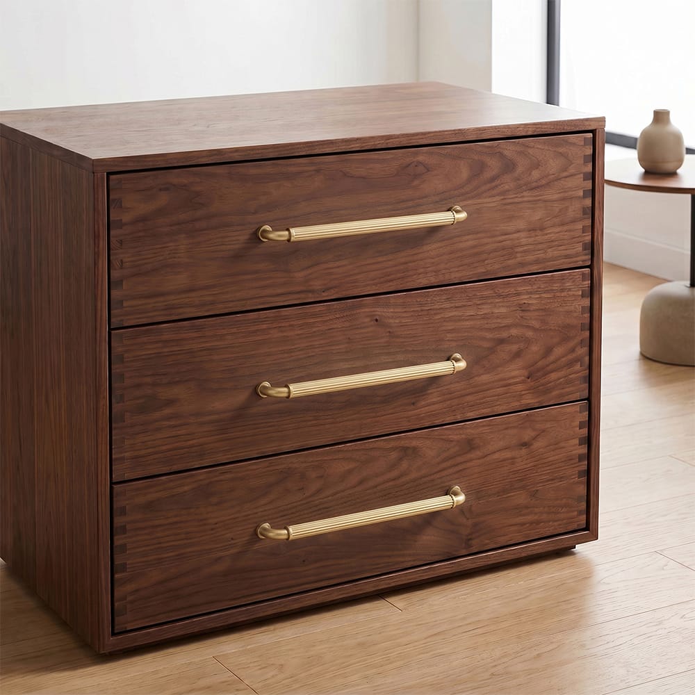 Goo-Ki Ribbed Bar Cabinet Pulls, Aluminum Grip Rail with Zinc Alloy End Pieces Fluted Drawer Handles for Kitchen Cabinet