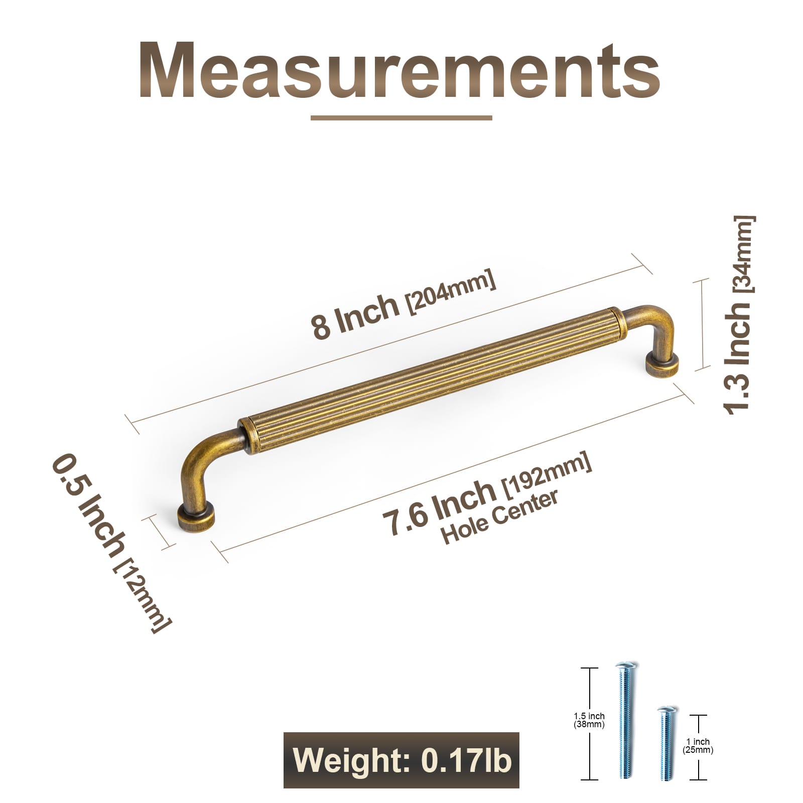 Goo-Ki Ribbed Bar Cabinet Pulls, Aluminum Grip Rail with Zinc Alloy End Pieces Fluted Drawer Handles for Kitchen Cabinet