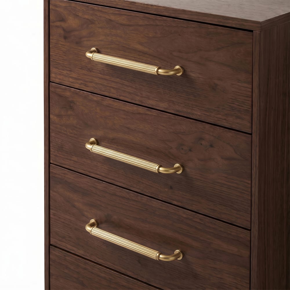 Goo-Ki Ribbed Bar Cabinet Pulls, Aluminum Grip Rail with Zinc Alloy End Pieces Fluted Drawer Handles for Kitchen Cabinet