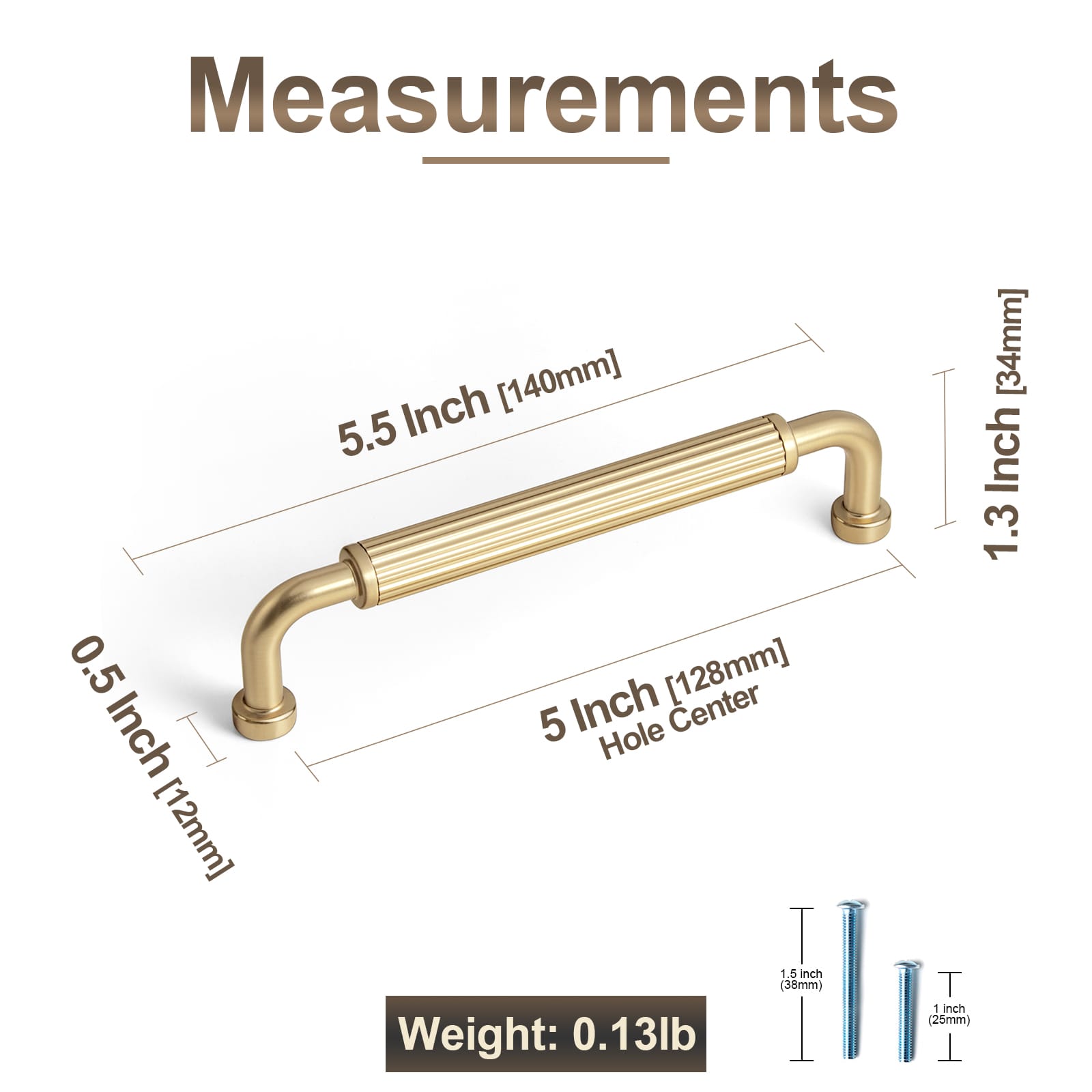 Goo-Ki Ribbed Bar Cabinet Pulls, Aluminum Grip Rail with Zinc Alloy End Pieces Fluted Drawer Handles for Kitchen Cabinet