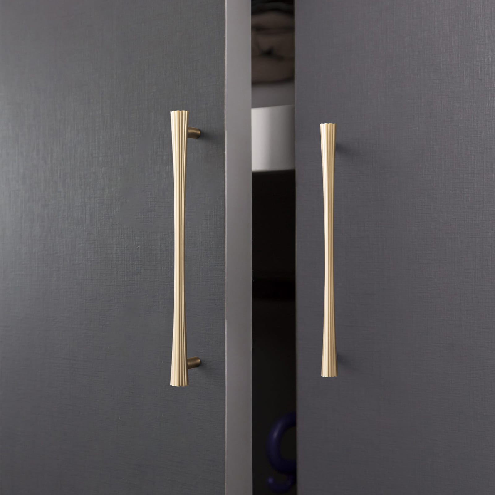 Goo-Ki Ribbed Fluted Cabinet Pull Handles Premium Zinc Alloy T-Bar Furniture Hardware