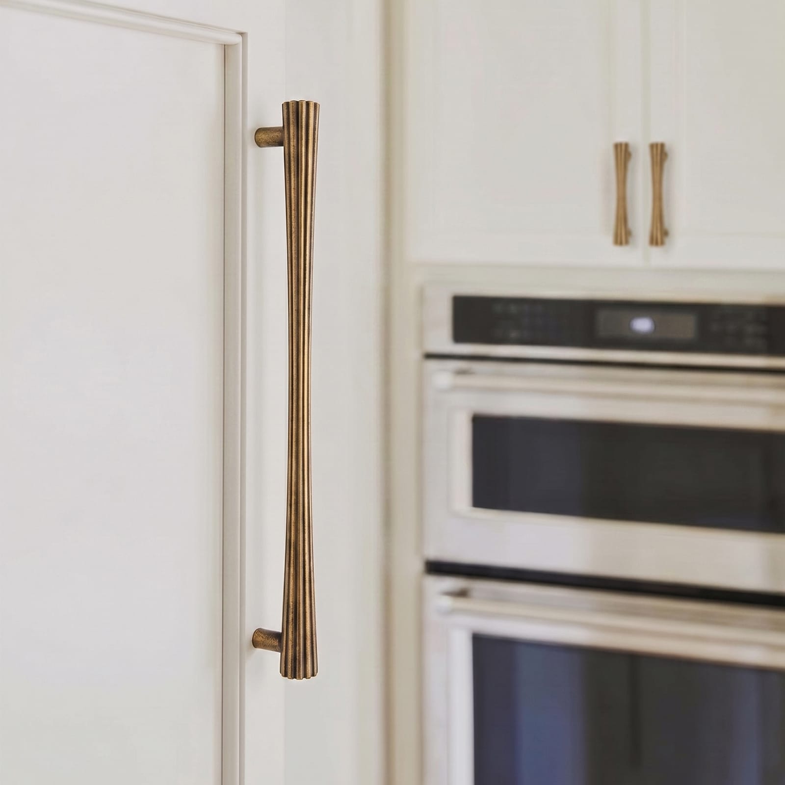 Goo-Ki Ribbed Fluted Cabinet Pull Handles Premium Zinc Alloy T-Bar Furniture Hardware
