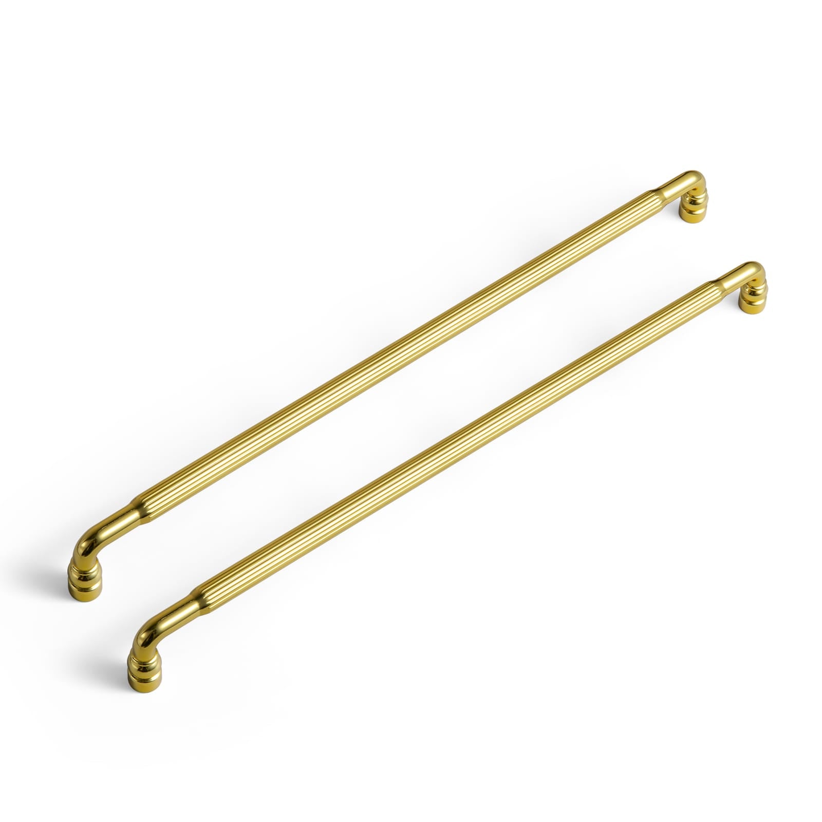 Goo-Ki Rich Gold / 12.6'' Hole Center / 6 Pack Industrial Decorative Cabinet Pulls Unique L-shaped Drawer Handles with Textured Grip