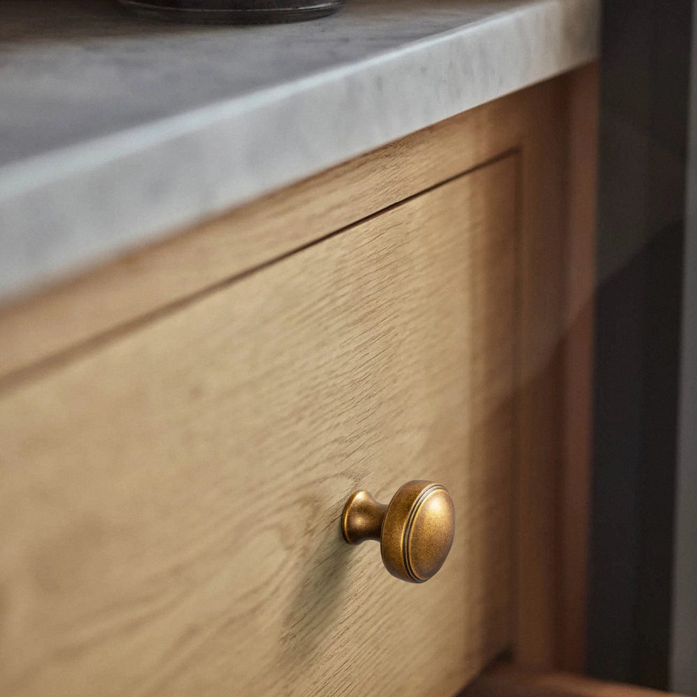 Goo-Ki Ring-Lined Round Dome Cabinet Hardware Zinc Alloy Ball-Shaped Cabinet Knobs