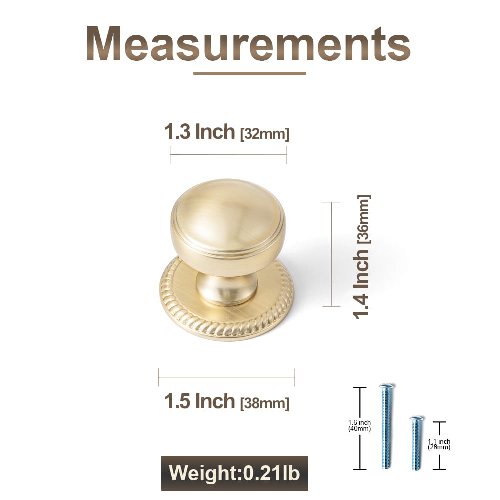 Goo-Ki Ring-Lined Round Dome Cabinet Hardware Zinc Alloy Ball-Shaped Cabinet Knobs