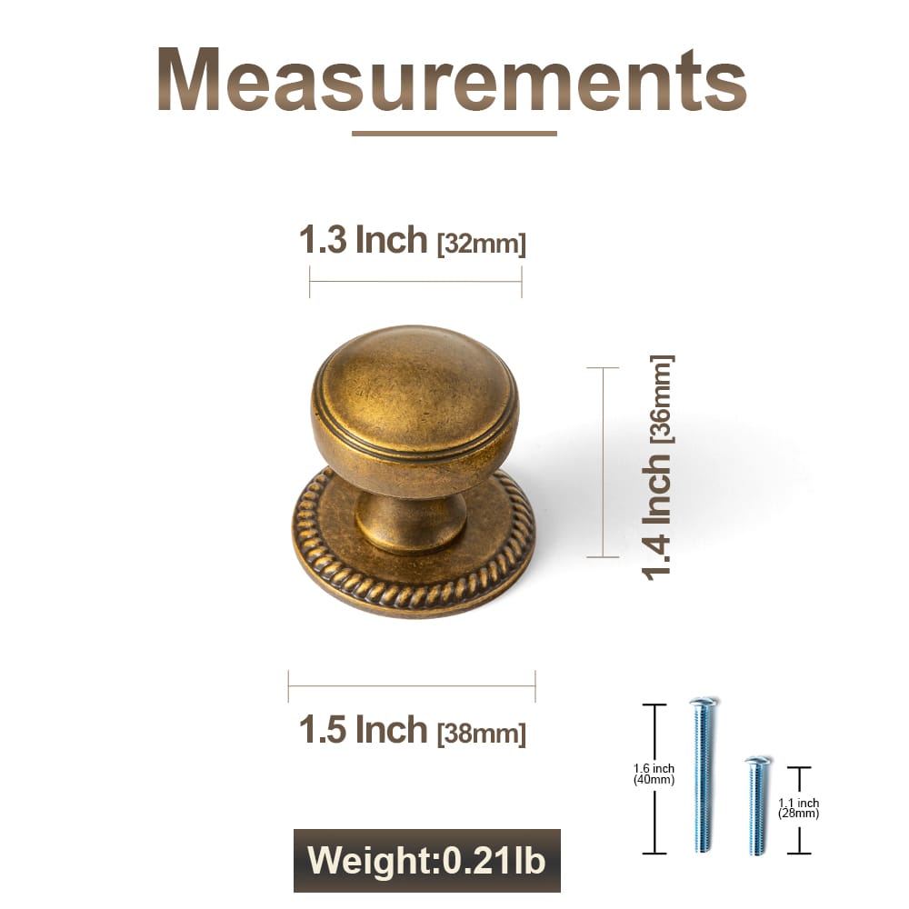 Goo-Ki Ring-Lined Round Dome Cabinet Hardware Zinc Alloy Ball-Shaped Cabinet Knobs
