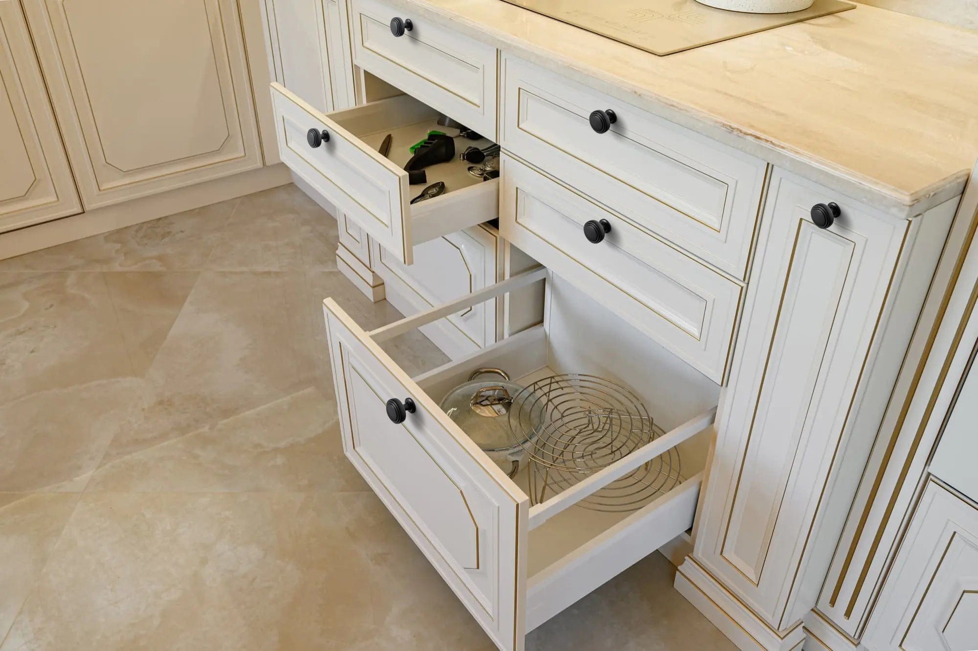 Goo-Ki Round Cabinet Knobs Vintage Furniture Knobs Retro Hardware for Kitchen Drawers