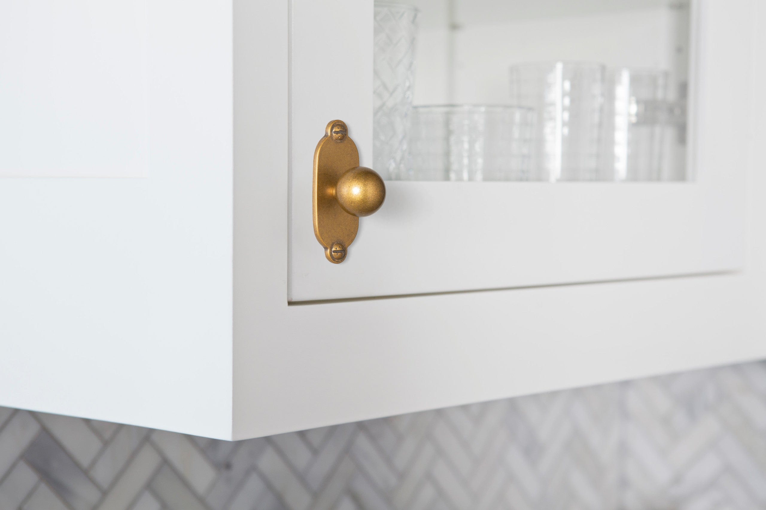 Goo-Ki Round Cabinet Knobs with Back Plate Zinc Alloy Cabinet Handle with Long Back Plate