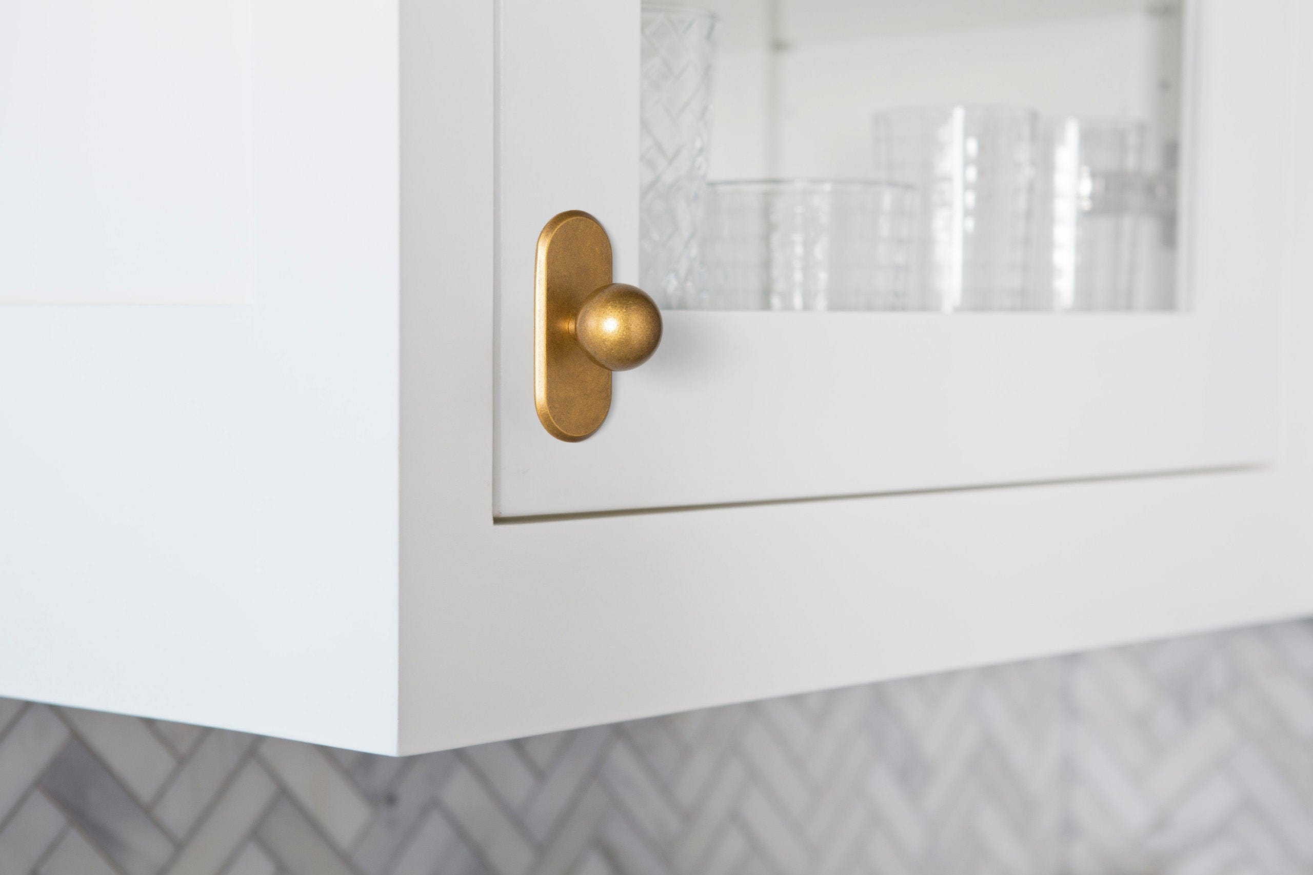 Goo-Ki Round Cabinet Knobs with Back Plate Zinc Alloy Cabinet Handle with Long Back Plate