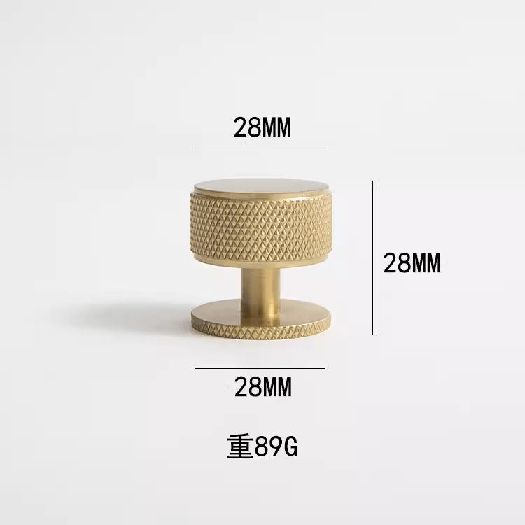 Goo-Ki Round Knob / 2 Pack Italian Style Knurled Closet Door Knob Cupboard Simple Gold Cabinet Pulls