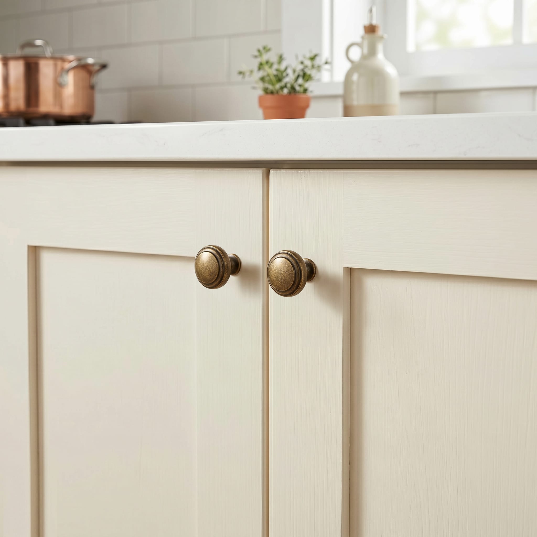 Goo-Ki Round Mushroom Cabinet Knobs, Solid Zinc Alloy Single Hole Drawer Knobs, Vintage Furniture Hardware