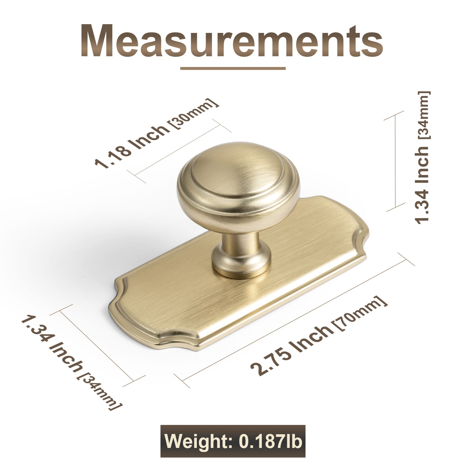 Goo-Ki Round Mushroom Cabinet Knobs, Solid Zinc Alloy Single Hole Drawer Knobs, Vintage Furniture Hardware