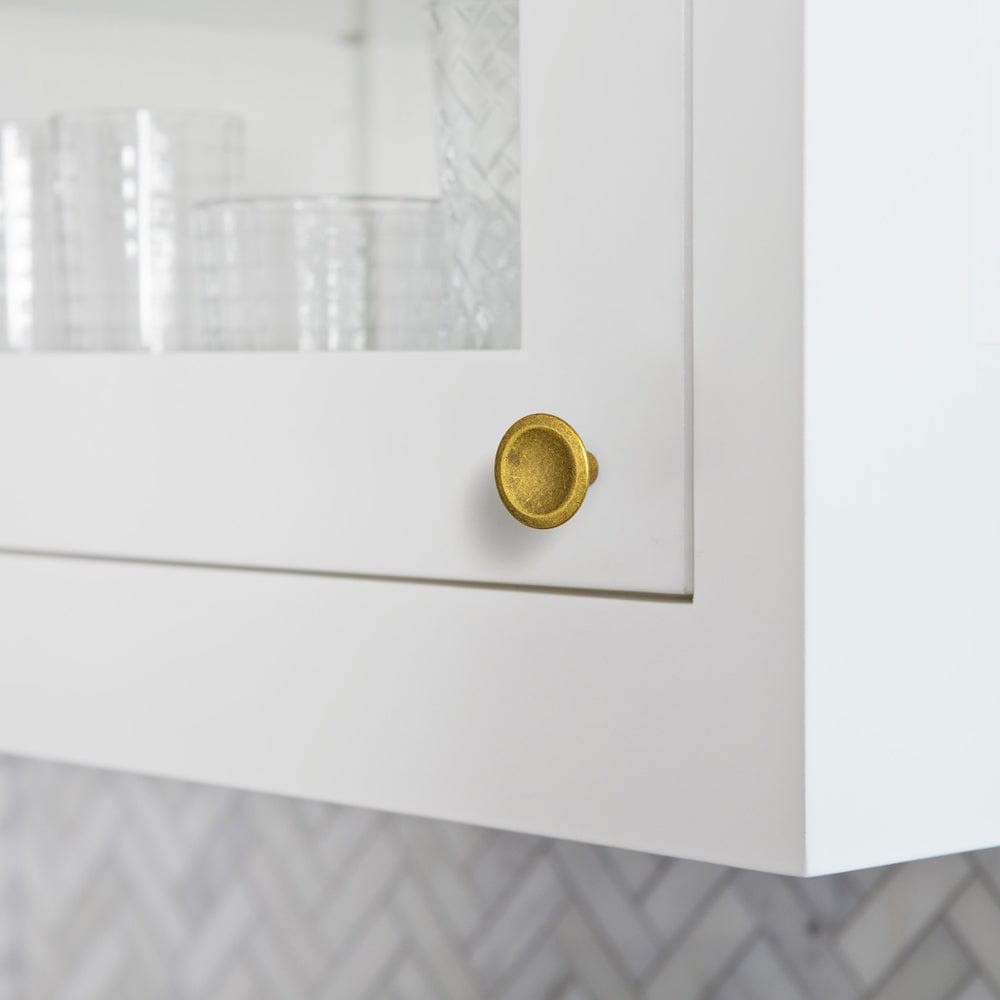Goo-Ki Round Vintage Cabinet Knobs Concave Design with Tapered Base Kitchen Drawer Hardware