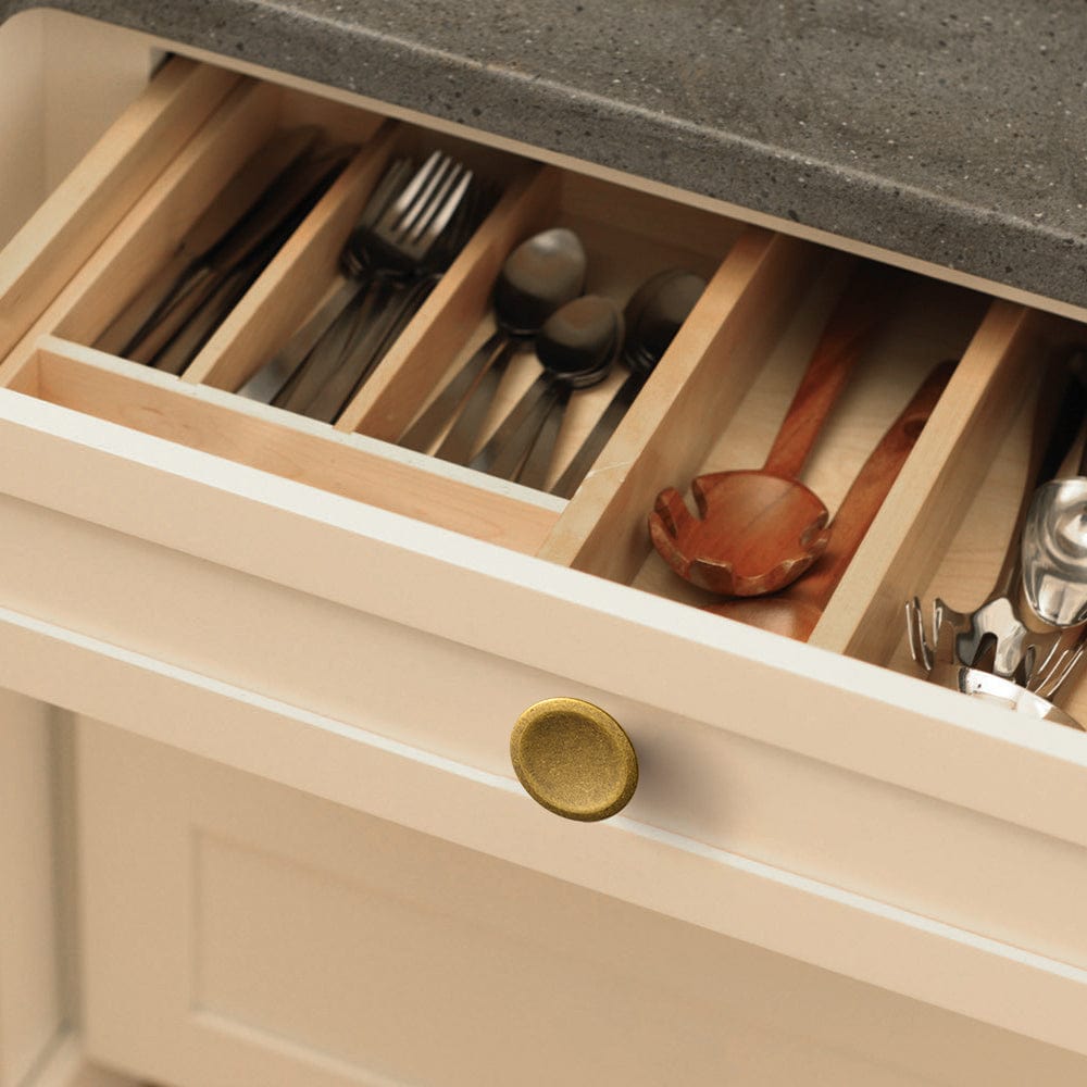Goo-Ki Round Vintage Cabinet Knobs Concave Design with Tapered Base Kitchen Drawer Hardware