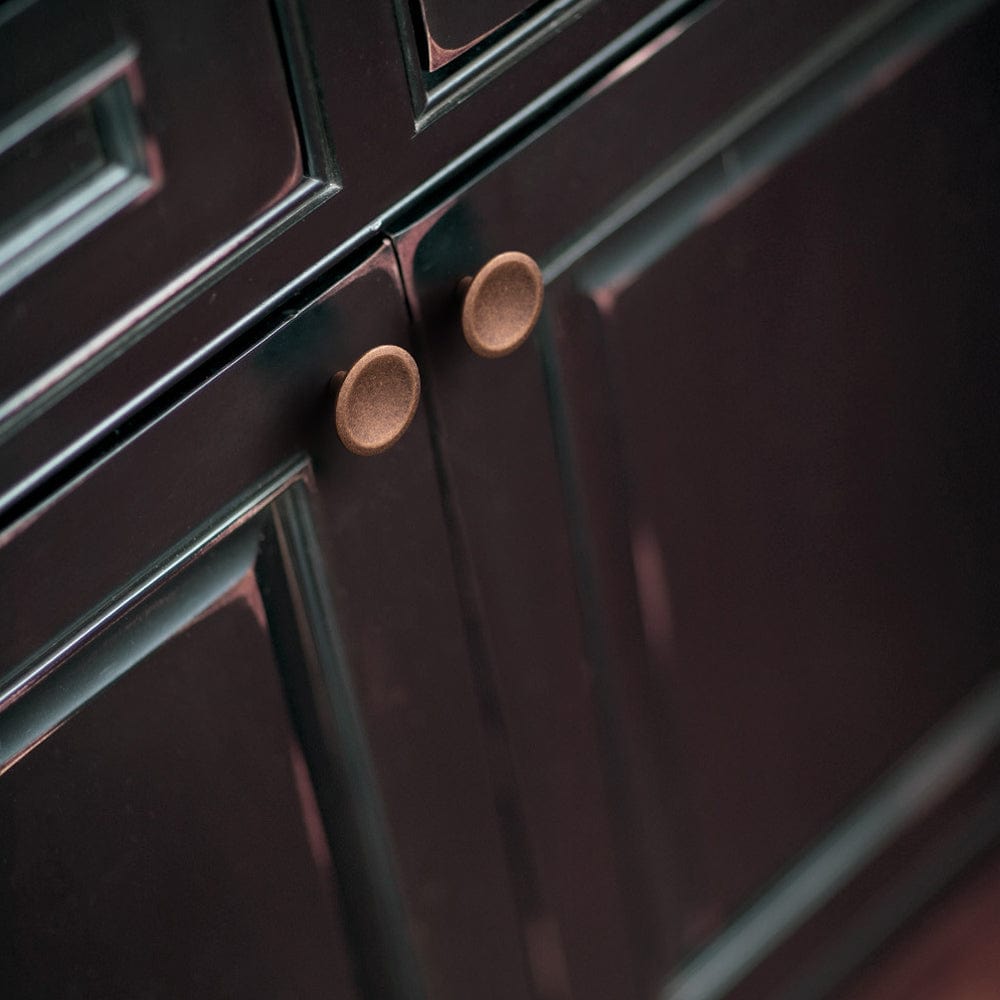 Goo-Ki Round Vintage Cabinet Knobs Concave Design with Tapered Base Kitchen Drawer Hardware