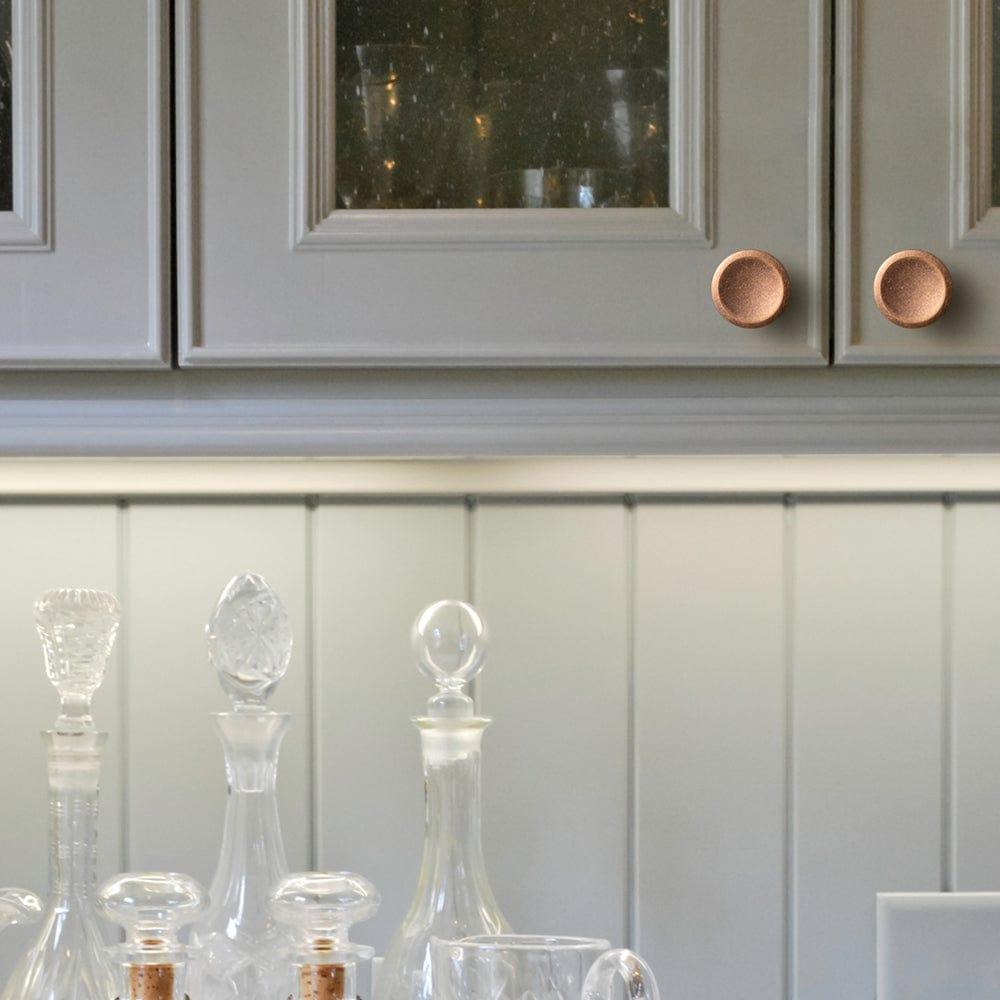 Goo-Ki Round Vintage Cabinet Knobs Concave Design with Tapered Base Kitchen Drawer Hardware