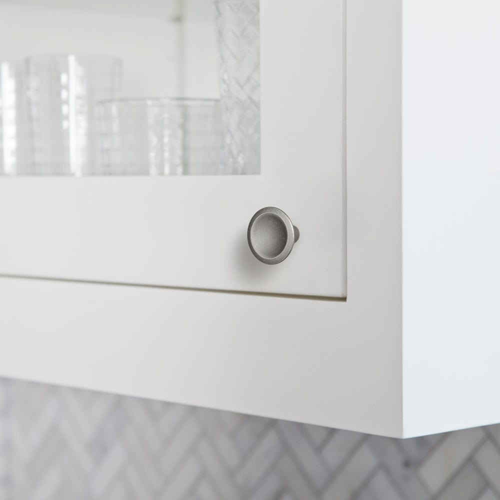 Goo-Ki Round Vintage Cabinet Knobs Concave Design with Tapered Base Kitchen Drawer Hardware