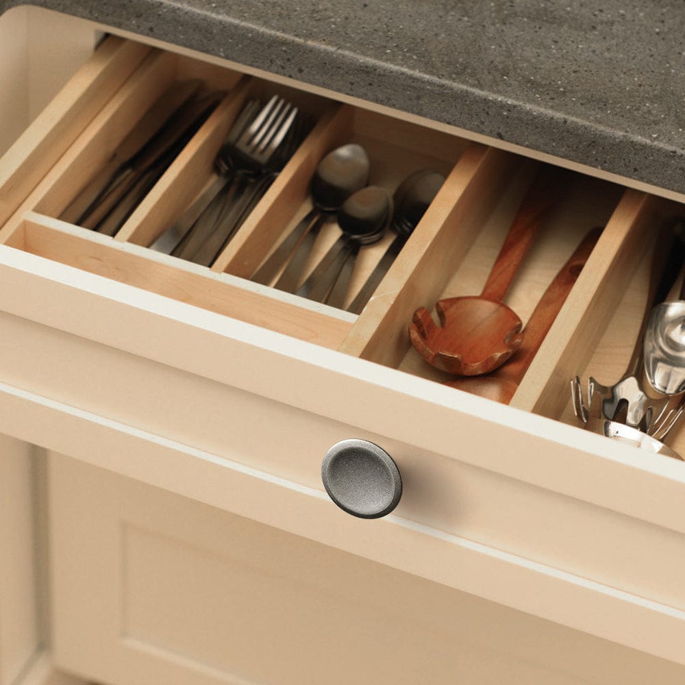 Goo-Ki Round Vintage Cabinet Knobs Concave Design with Tapered Base Kitchen Drawer Hardware