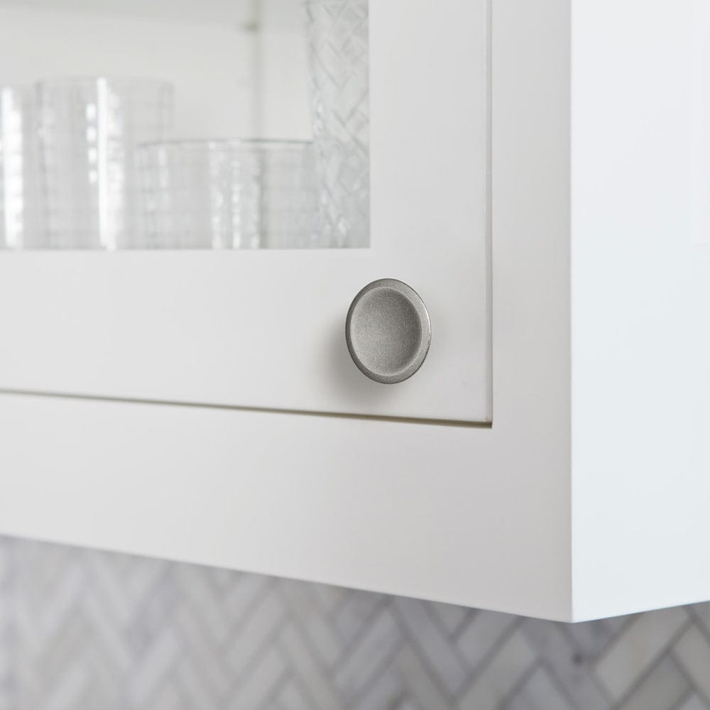Goo-Ki Round Vintage Cabinet Knobs Concave Design with Tapered Base Kitchen Drawer Hardware