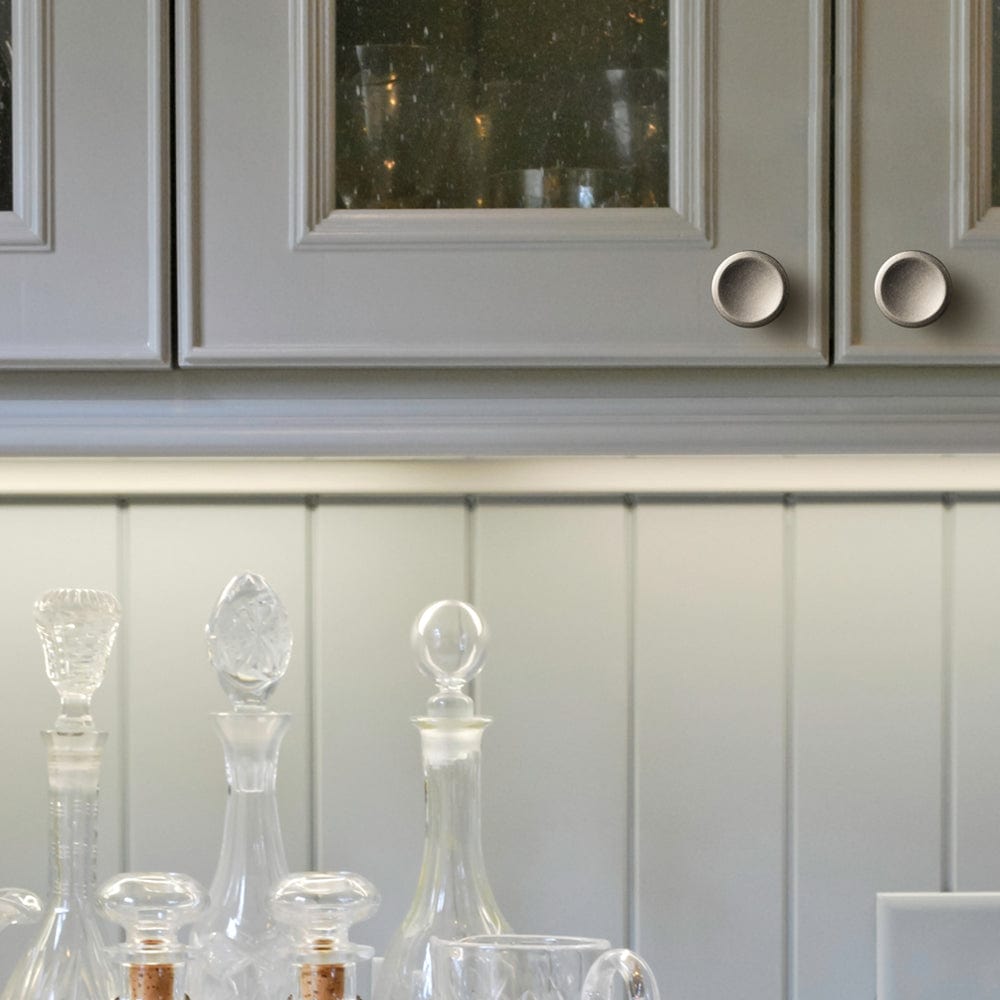 Goo-Ki Round Vintage Cabinet Knobs Concave Design with Tapered Base Kitchen Drawer Hardware