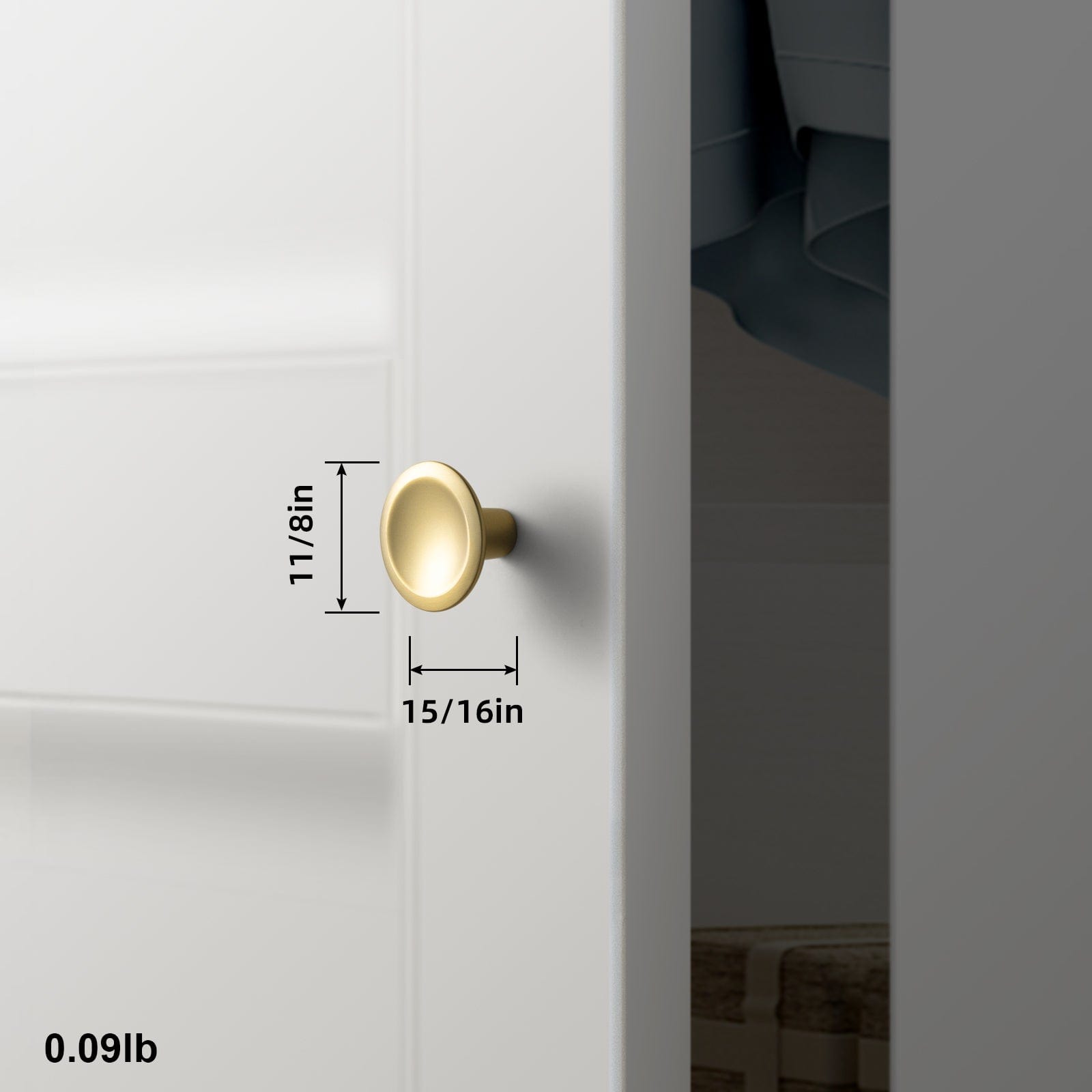 Goo-Ki Round Vintage Cabinet Knobs Concave Design with Tapered Base Kitchen Drawer Hardware