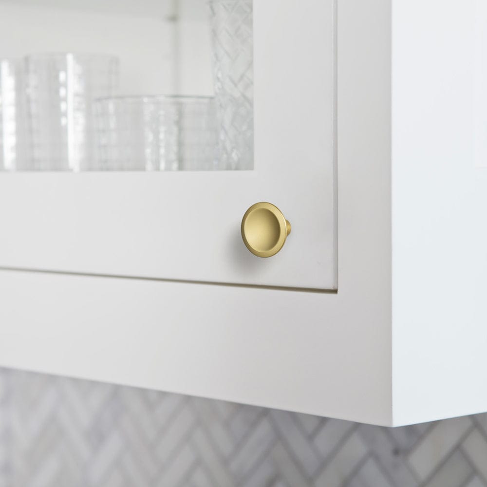 Goo-Ki Round Vintage Cabinet Knobs Concave Design with Tapered Base Kitchen Drawer Hardware