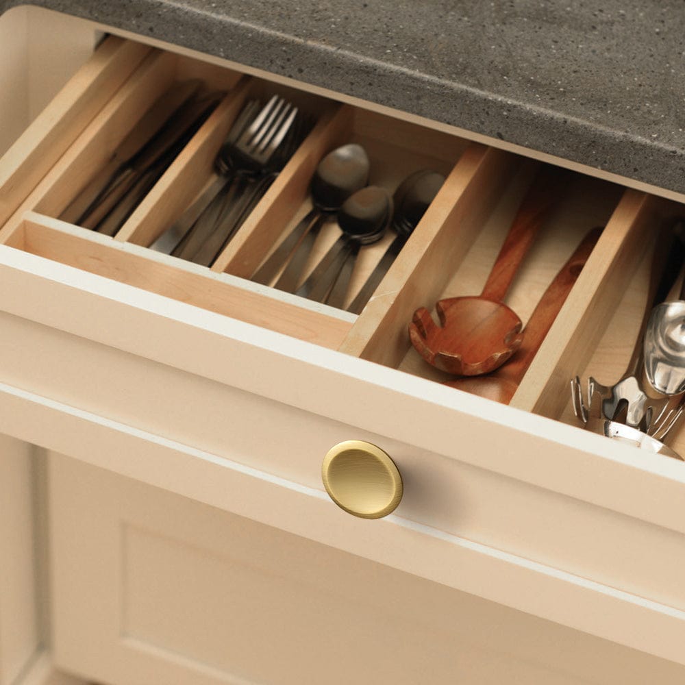 Goo-Ki Round Vintage Cabinet Knobs Concave Design with Tapered Base Kitchen Drawer Hardware