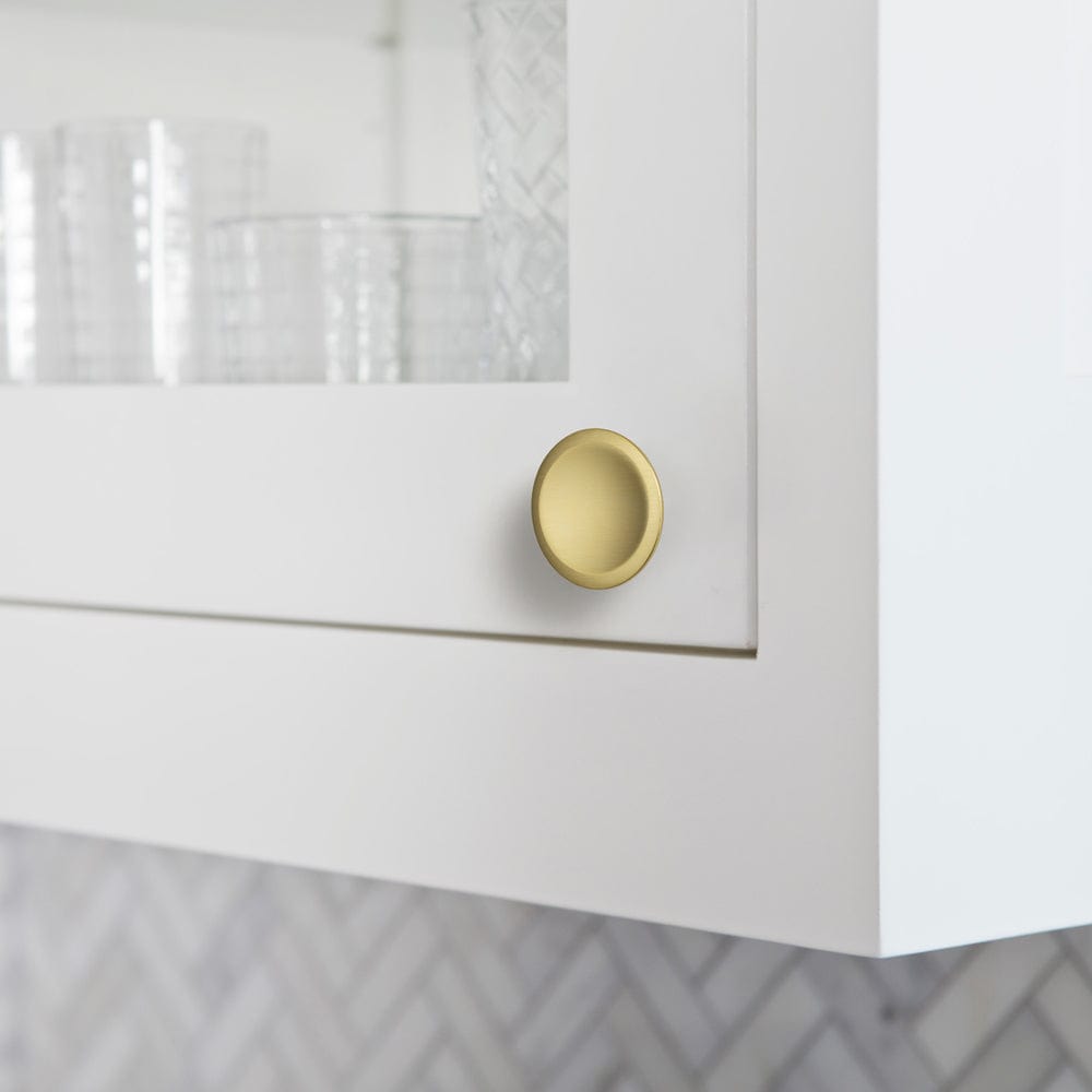 Goo-Ki Round Vintage Cabinet Knobs Concave Design with Tapered Base Kitchen Drawer Hardware