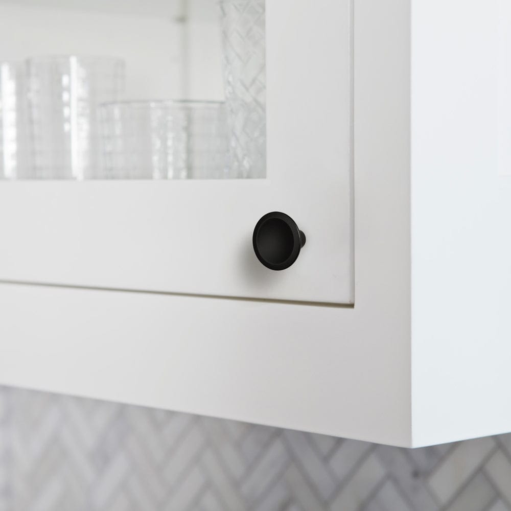 Goo-Ki Round Vintage Cabinet Knobs Concave Design with Tapered Base Kitchen Drawer Hardware