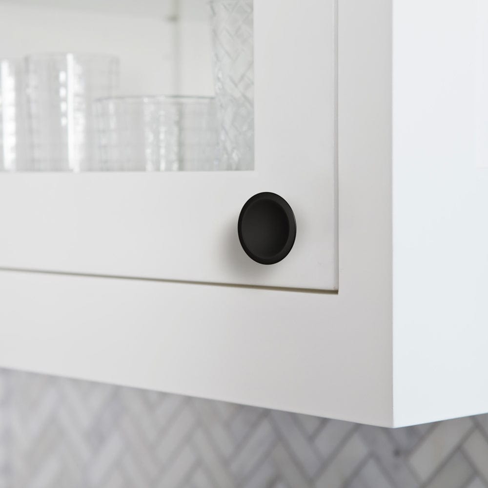 Goo-Ki Round Vintage Cabinet Knobs Concave Design with Tapered Base Kitchen Drawer Hardware