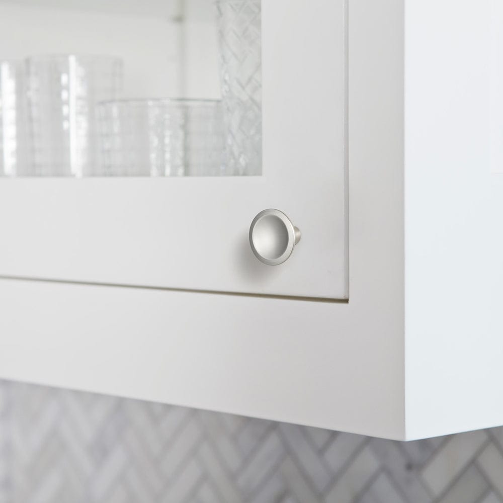 Goo-Ki Round Vintage Cabinet Knobs Concave Design with Tapered Base Kitchen Drawer Hardware