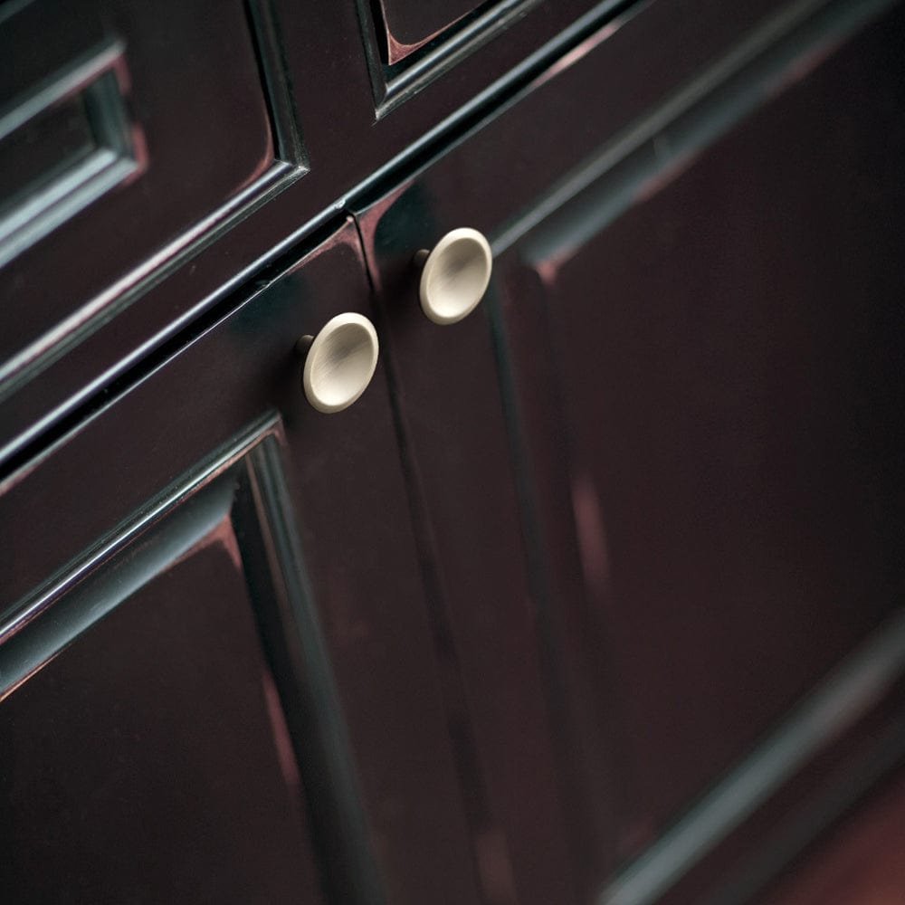 Goo-Ki Round Vintage Cabinet Knobs Concave Design with Tapered Base Kitchen Drawer Hardware