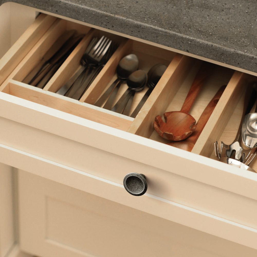 Goo-Ki Round Vintage Cabinet Knobs Concave Design with Tapered Base Kitchen Drawer Hardware