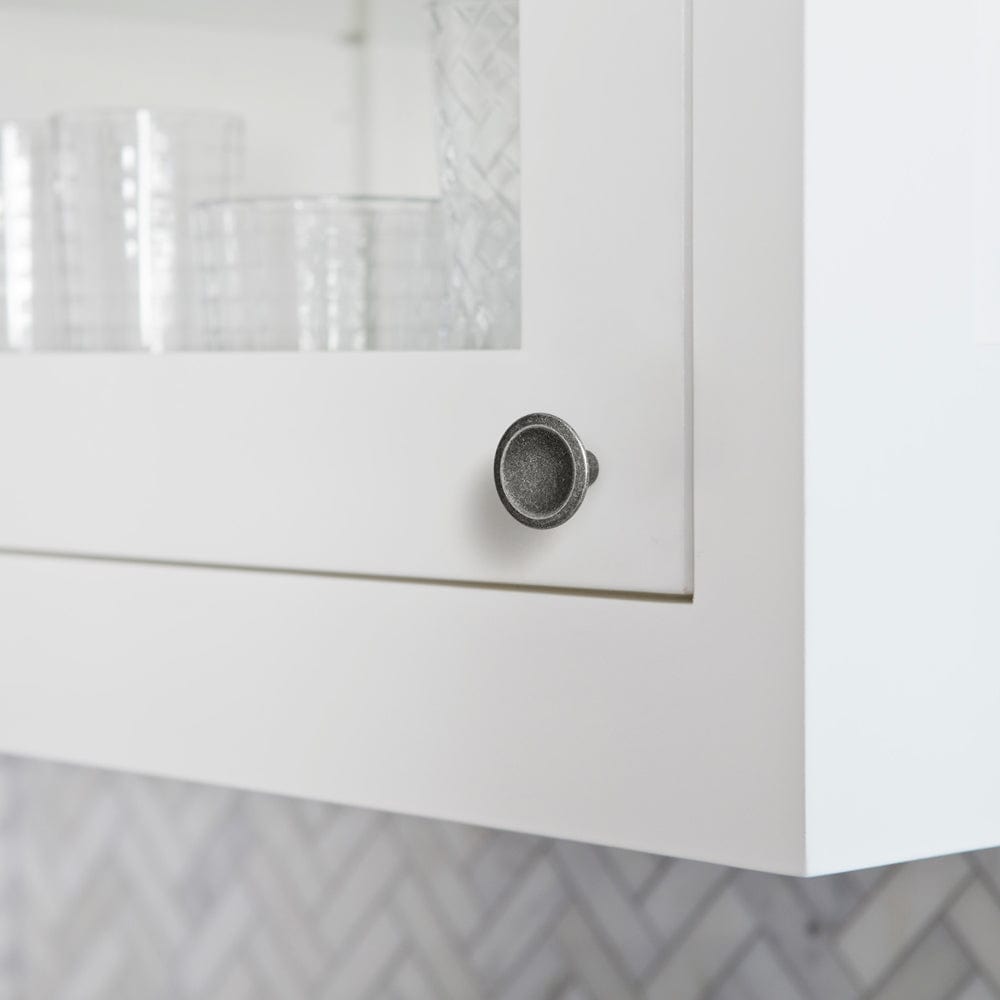 Goo-Ki Round Vintage Cabinet Knobs Concave Design with Tapered Base Kitchen Drawer Hardware