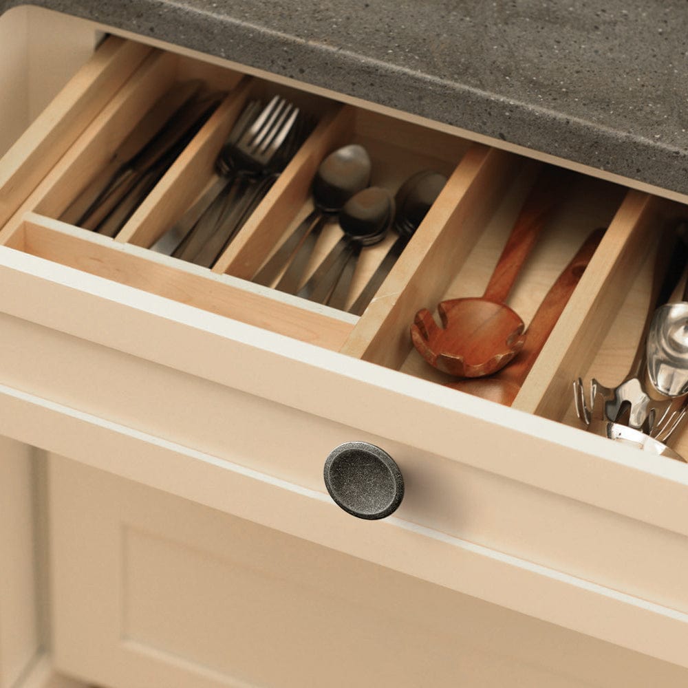 Goo-Ki Round Vintage Cabinet Knobs Concave Design with Tapered Base Kitchen Drawer Hardware