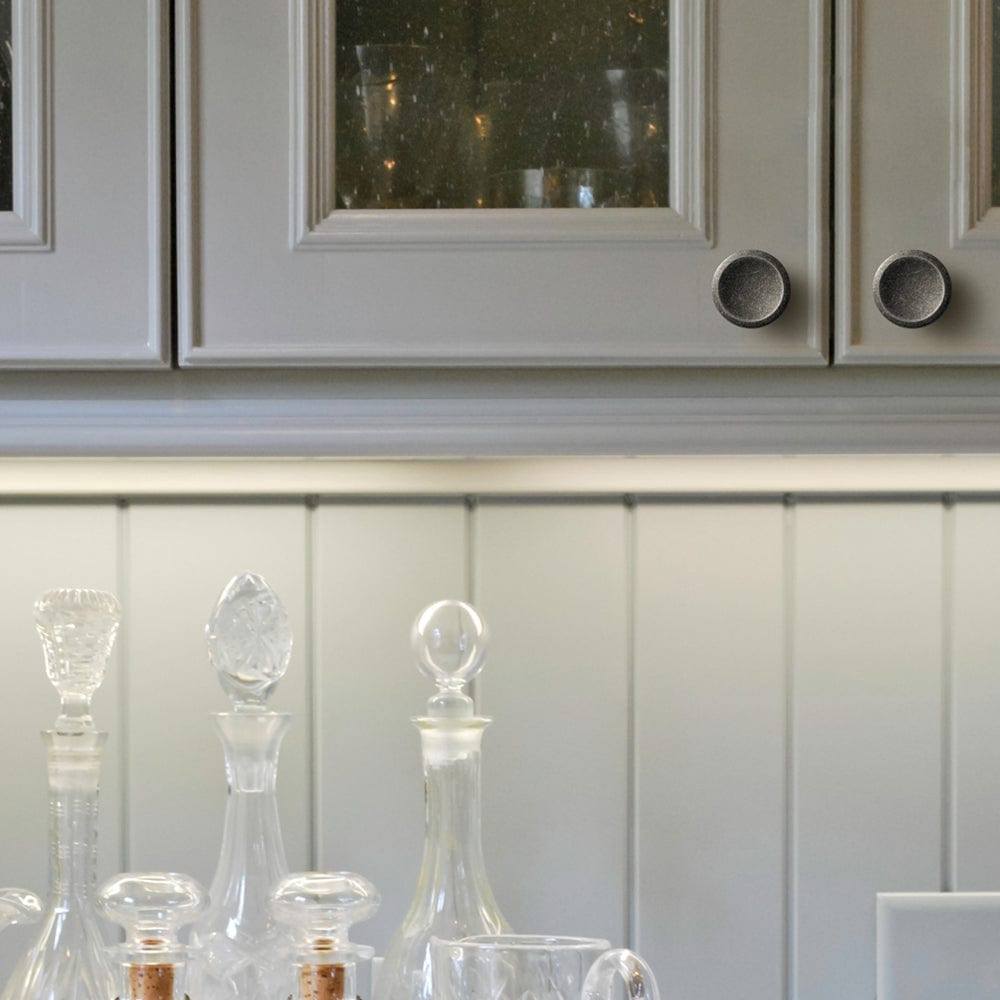 Goo-Ki Round Vintage Cabinet Knobs Concave Design with Tapered Base Kitchen Drawer Hardware