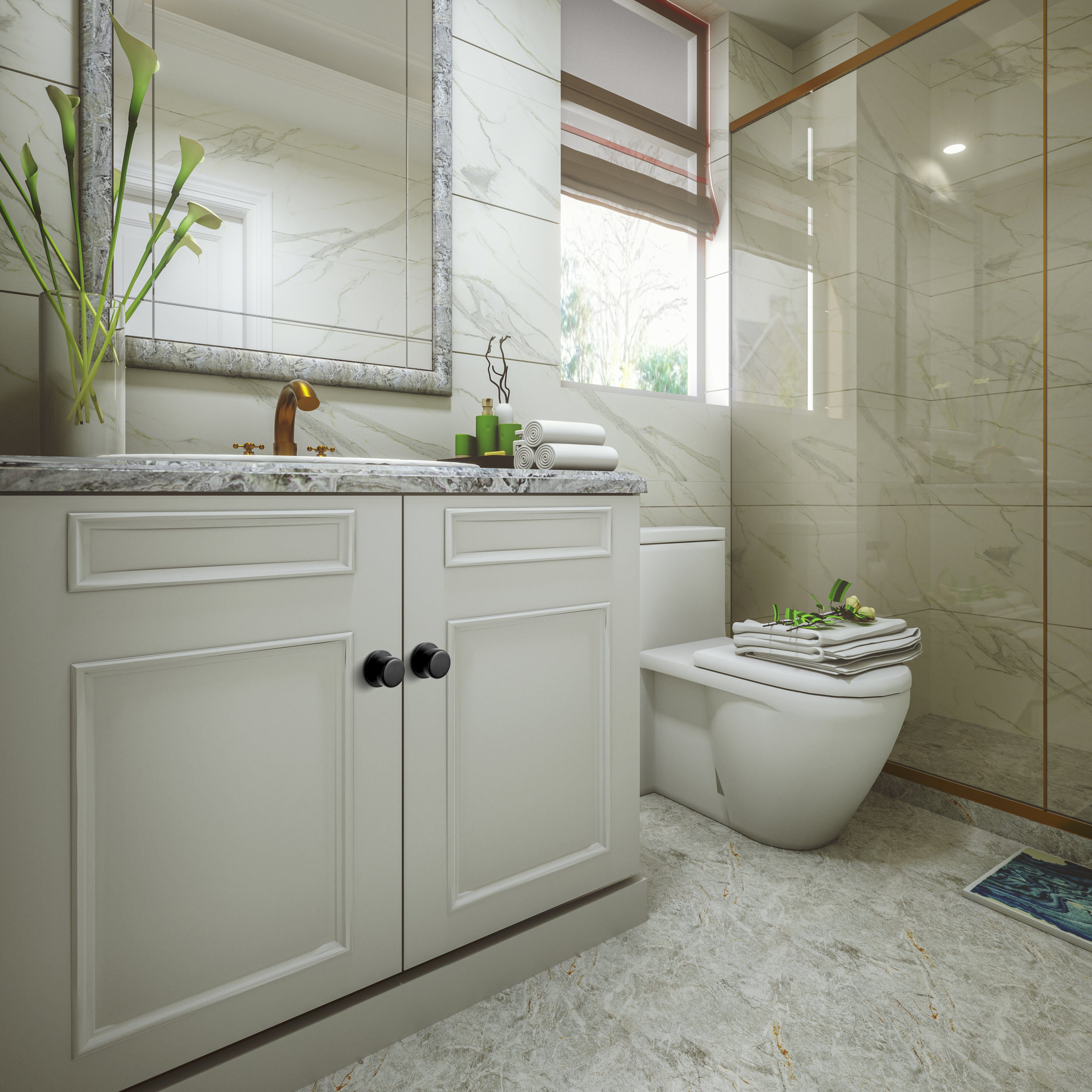 Goo-Ki Rustic Finish Round Cabinet Hardware Knobs Stable Large Base Drawer Knob