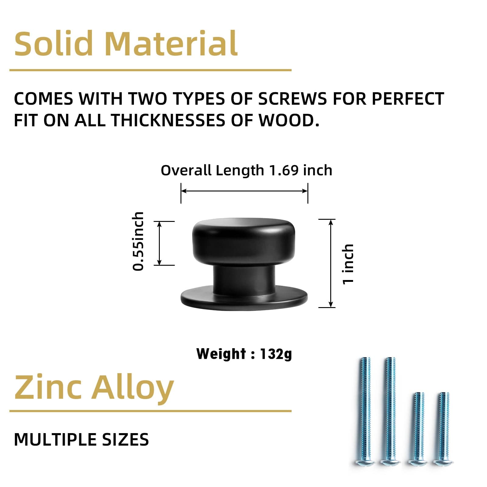 Goo-Ki Rustic Finish Round Cabinet Hardware Knobs Stable Large Base Drawer Knob