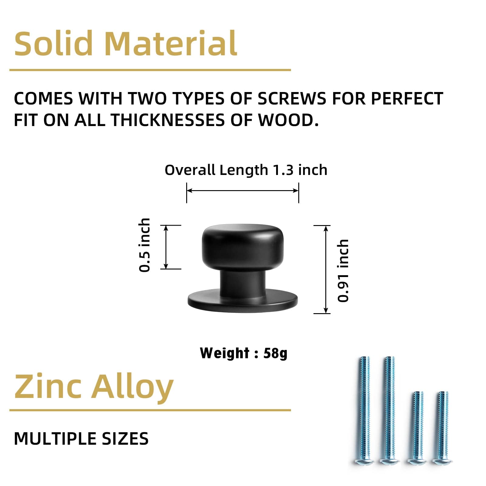 Goo-Ki Rustic Finish Round Cabinet Hardware Knobs Stable Large Base Drawer Knob