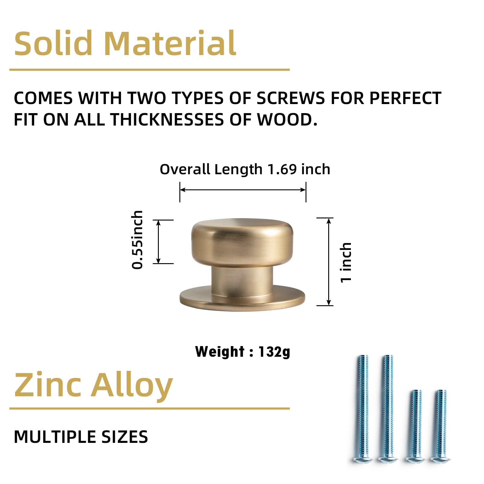 Goo-Ki Rustic Finish Round Cabinet Hardware Knobs Stable Large Base Drawer Knob